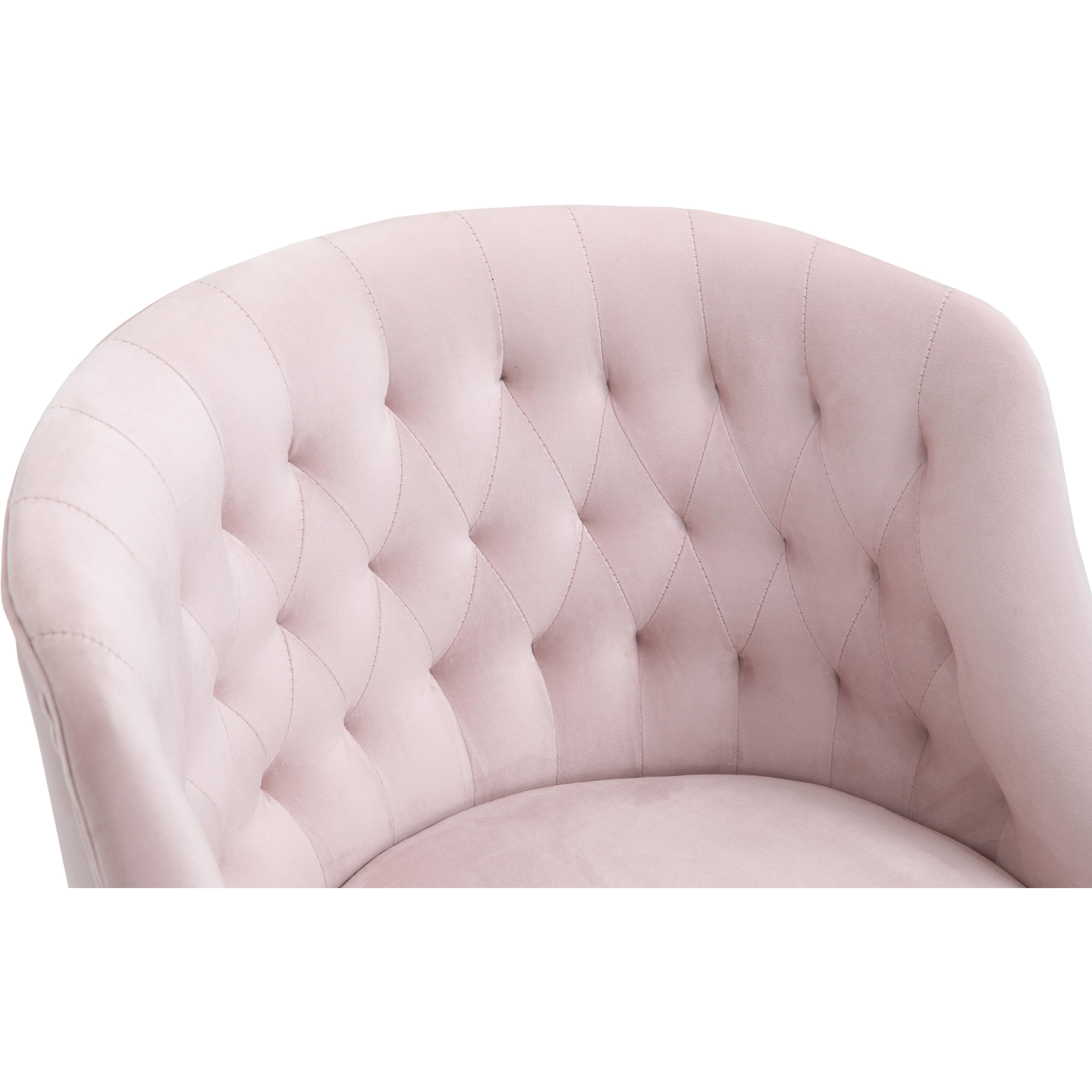 Meridian Arden Pink Velvet Office Chair