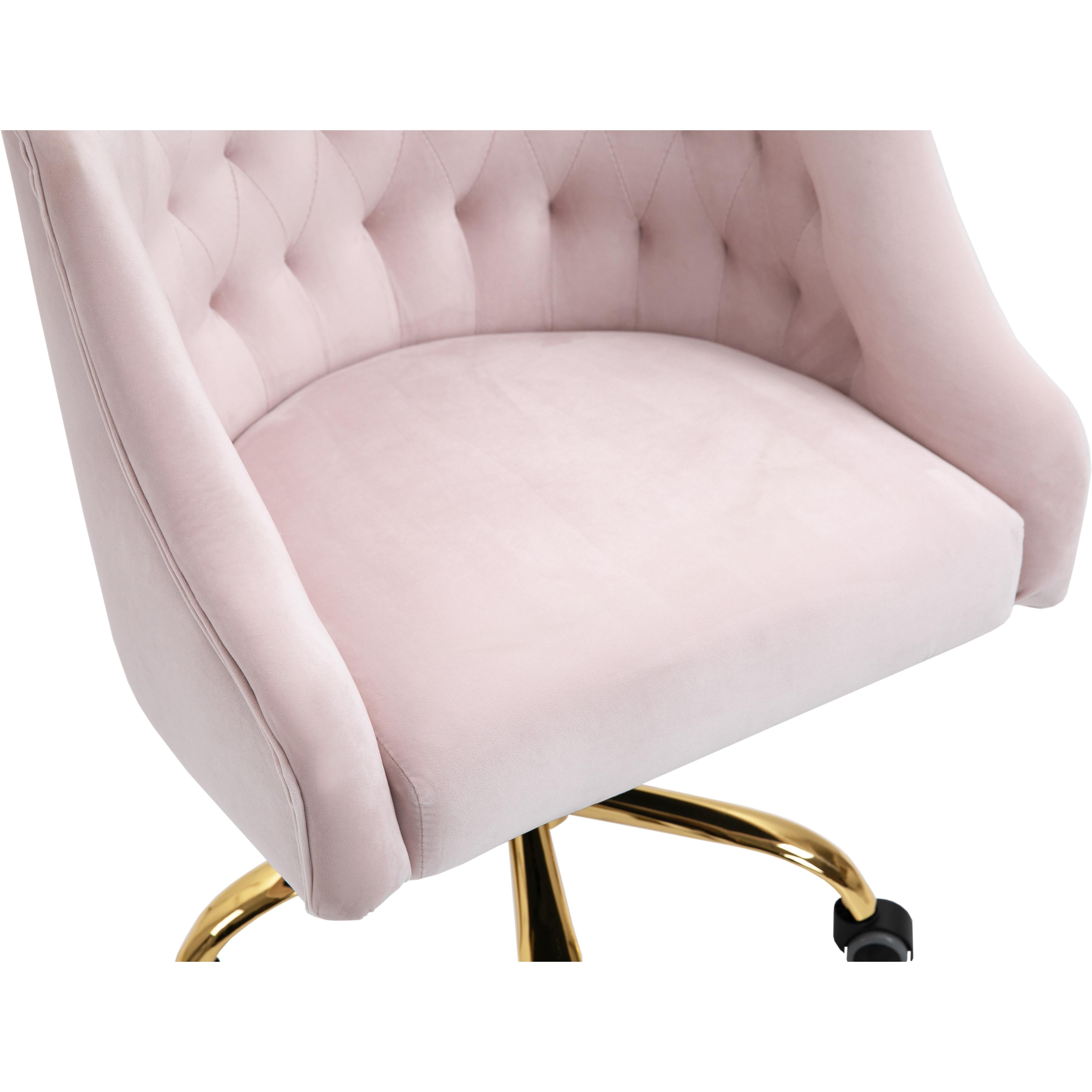 Meridian Arden Pink Velvet Office Chair