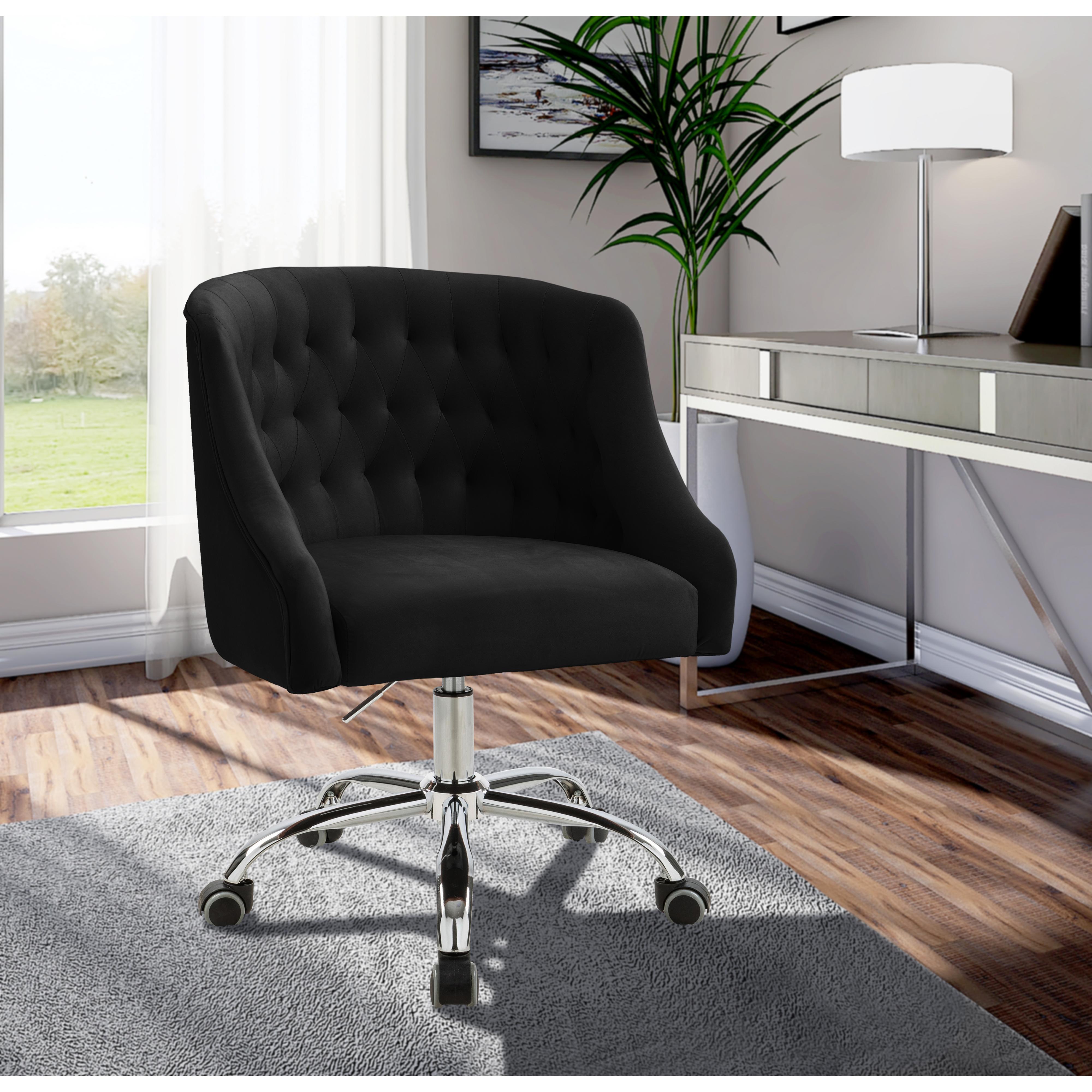 Meridian Arden Black Velvet Office Chair