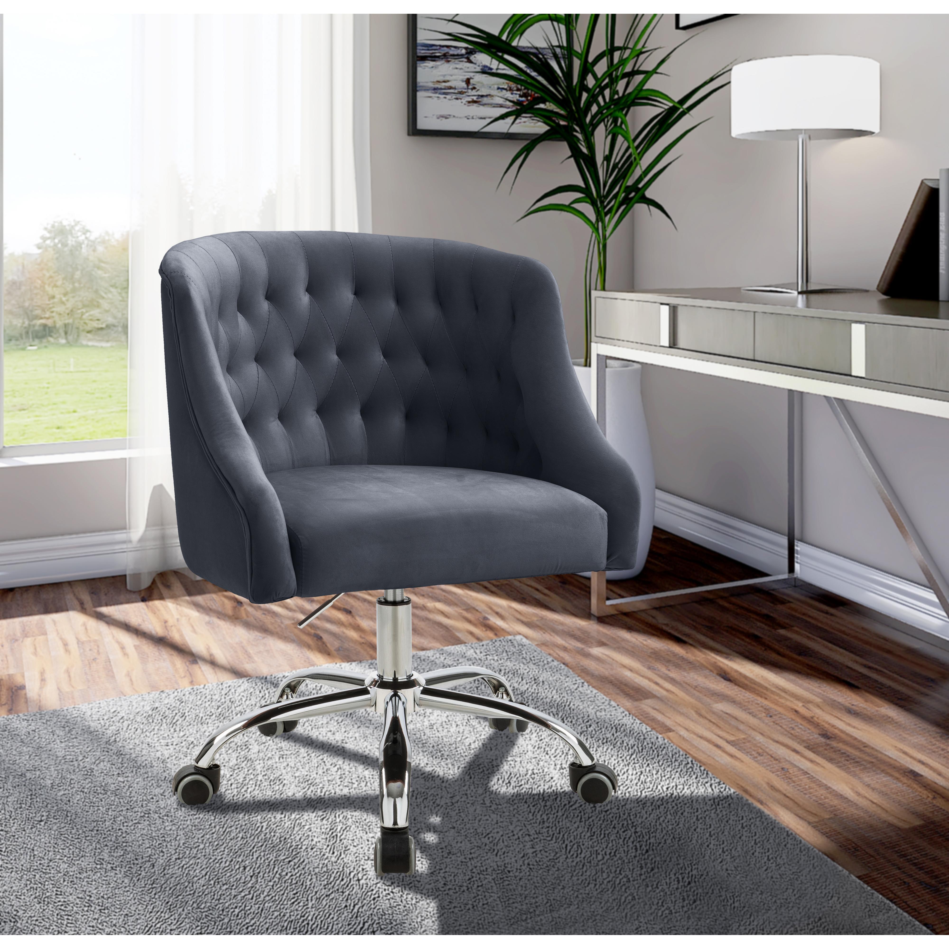 Meridian Arden Grey Velvet Office Chair