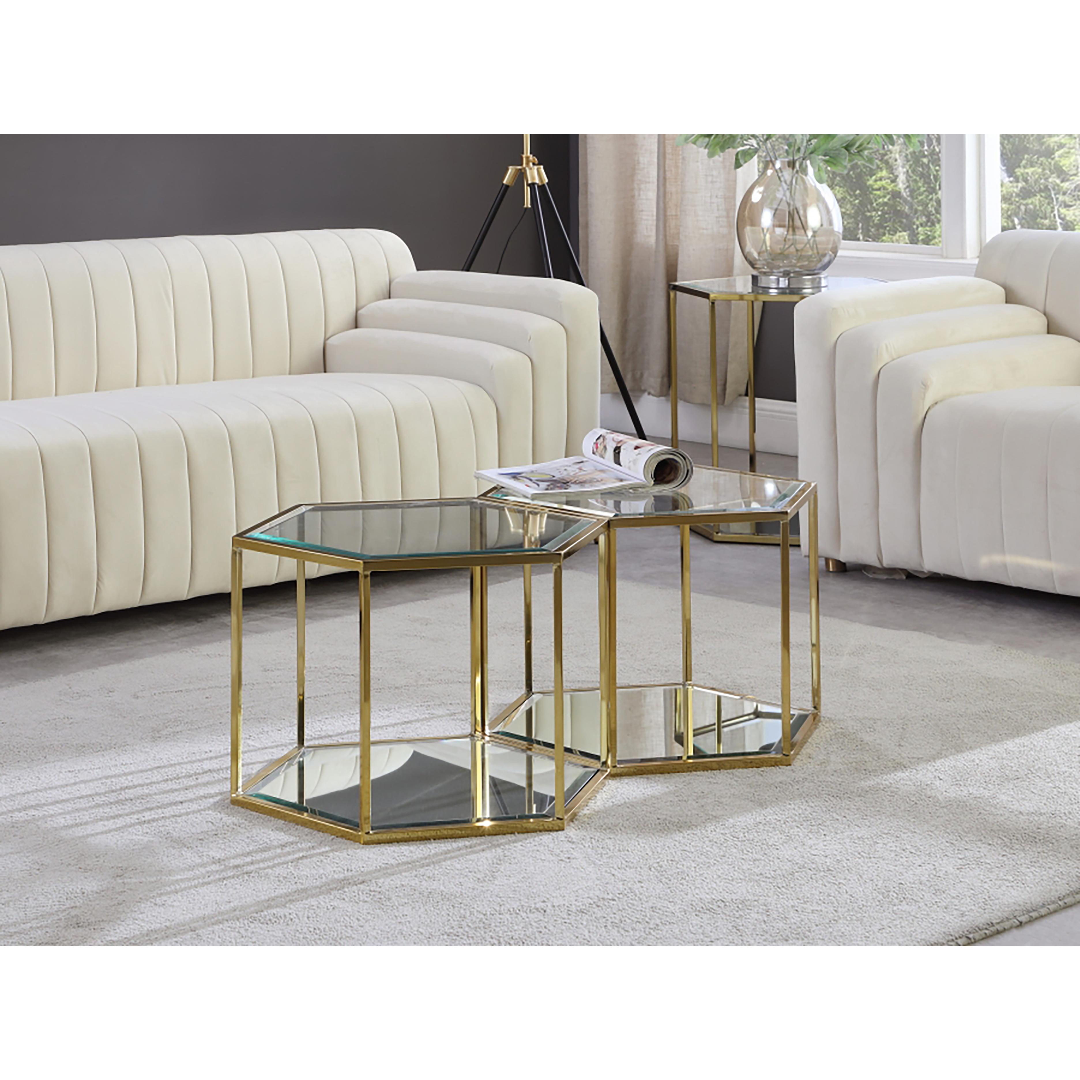 Meridian Sei Brushed Gold Coffee Table