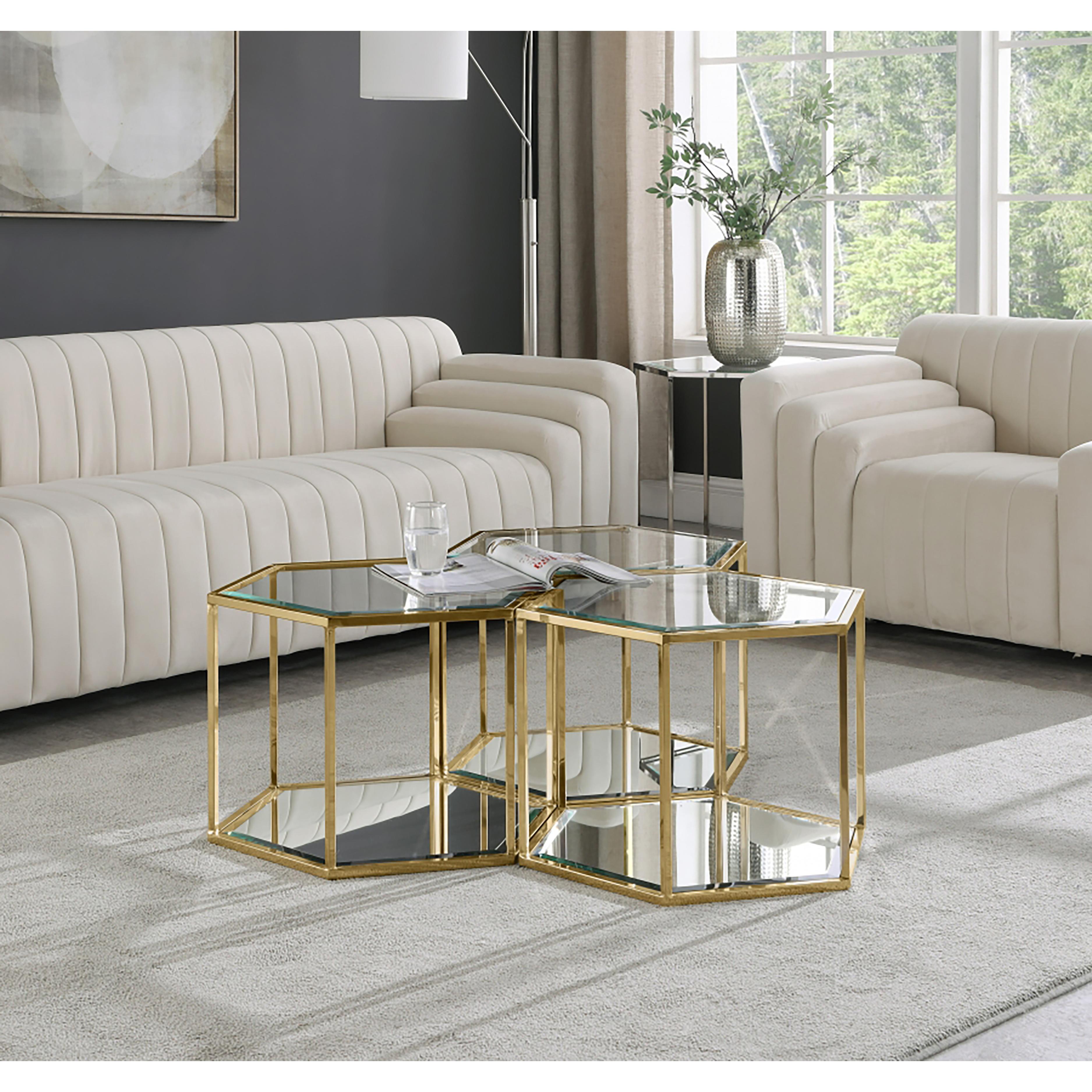 Meridian Sei Brushed Gold Coffee Table