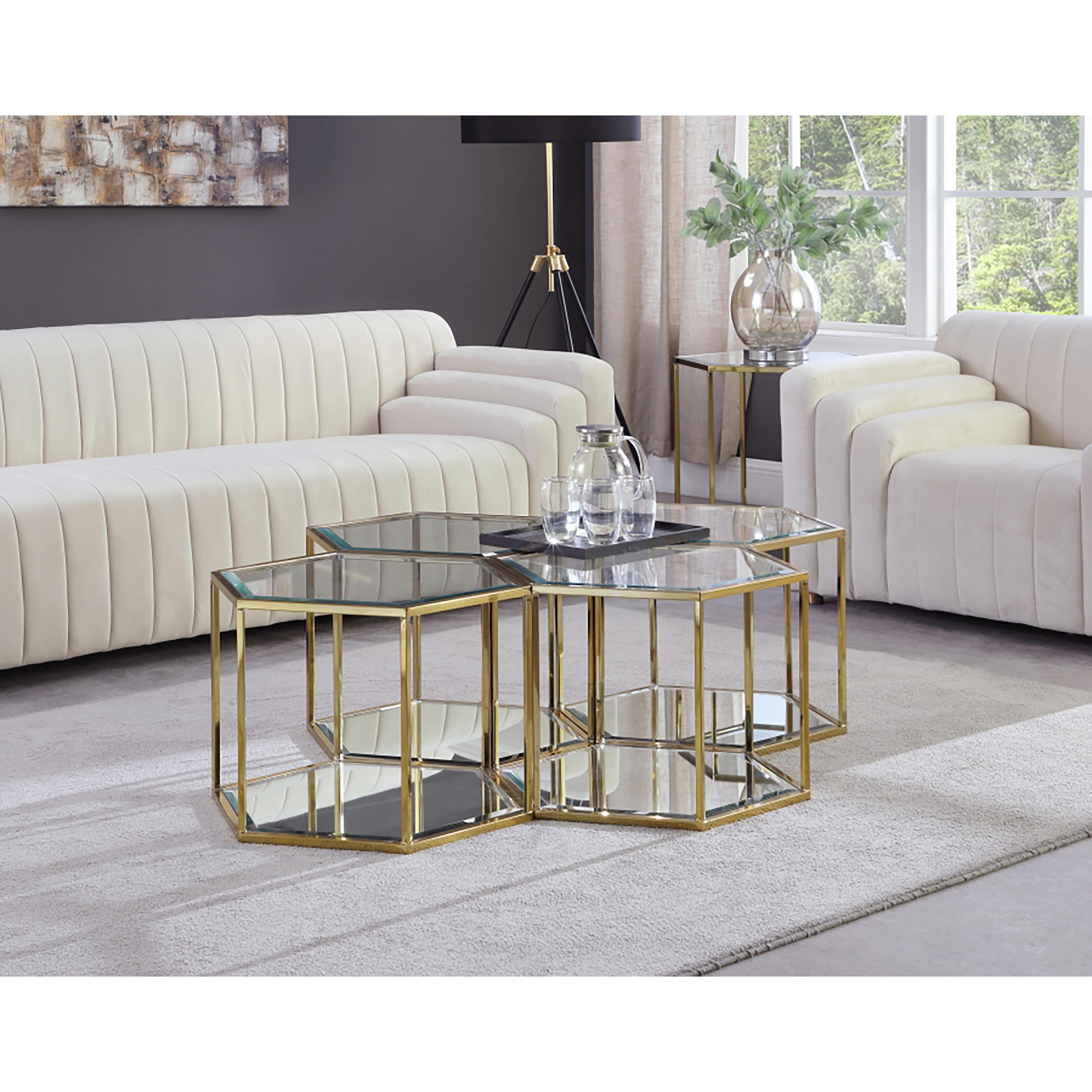 Meridian Sei Brushed Gold Coffee Table