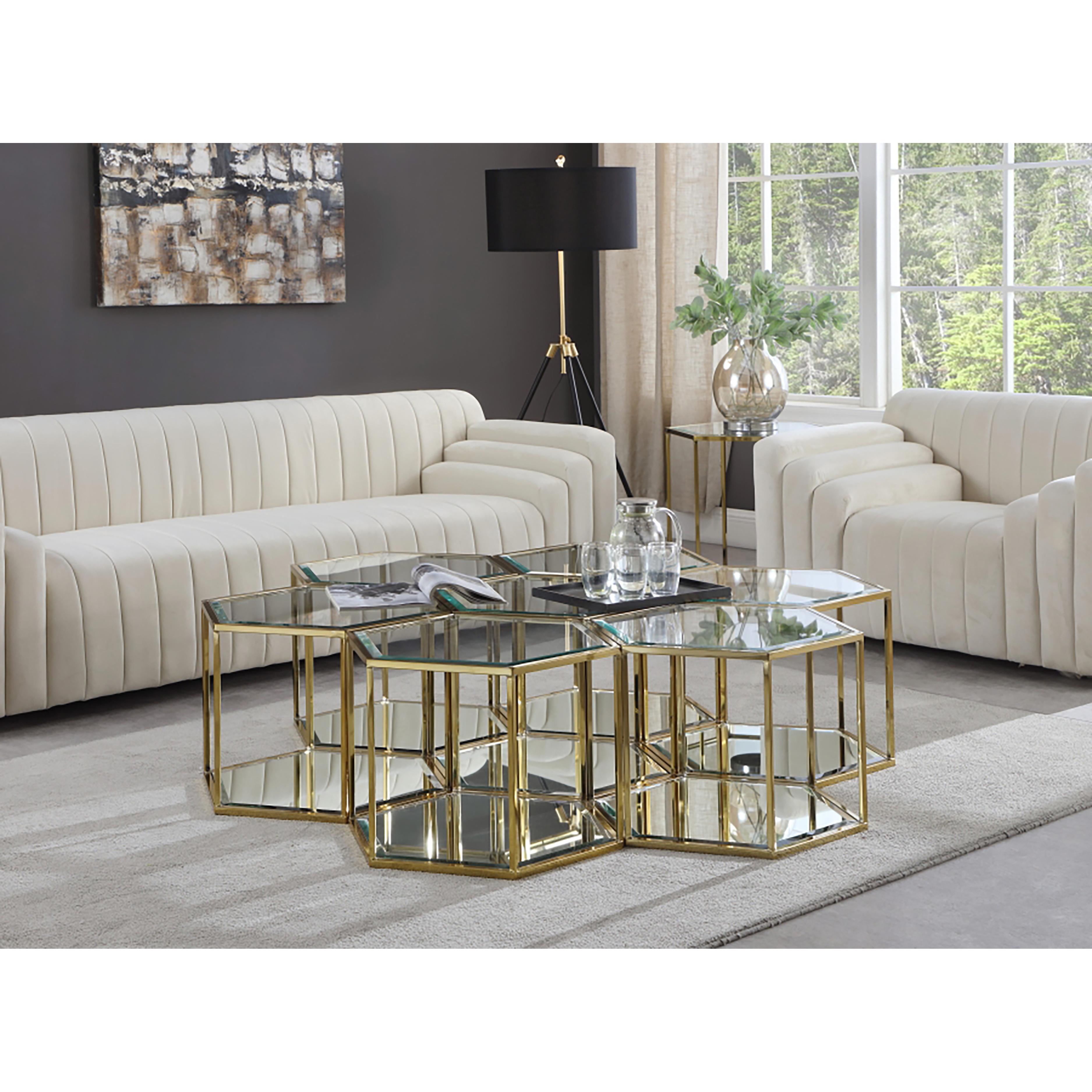 Meridian Sei Brushed Gold Coffee Table