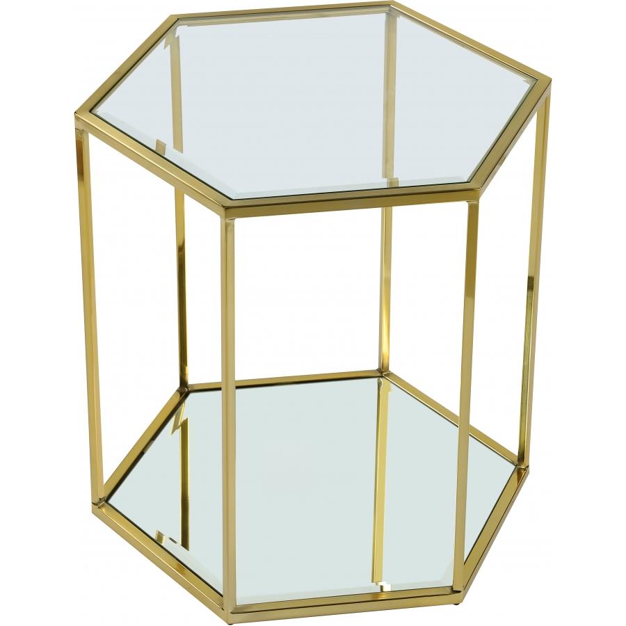 Meridian Sei Brushed Gold End Table