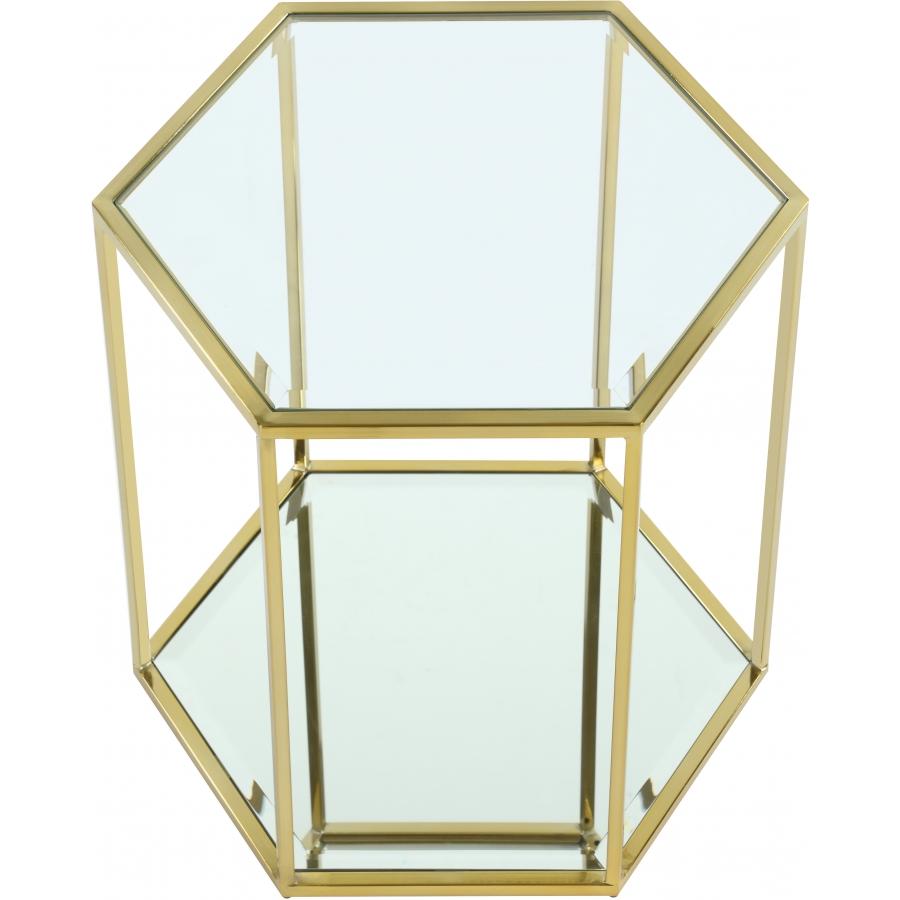 Meridian Sei Brushed Gold End Table