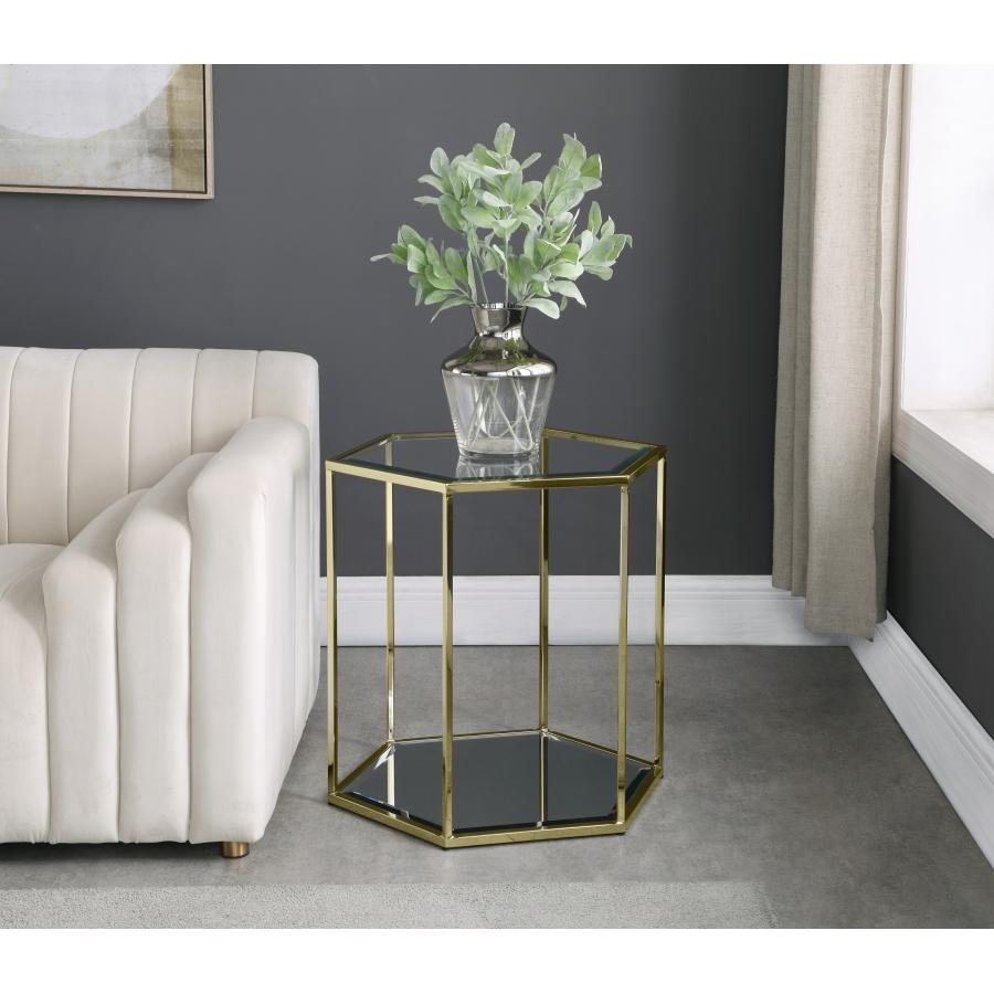 Meridian Sei Brushed Gold End Table