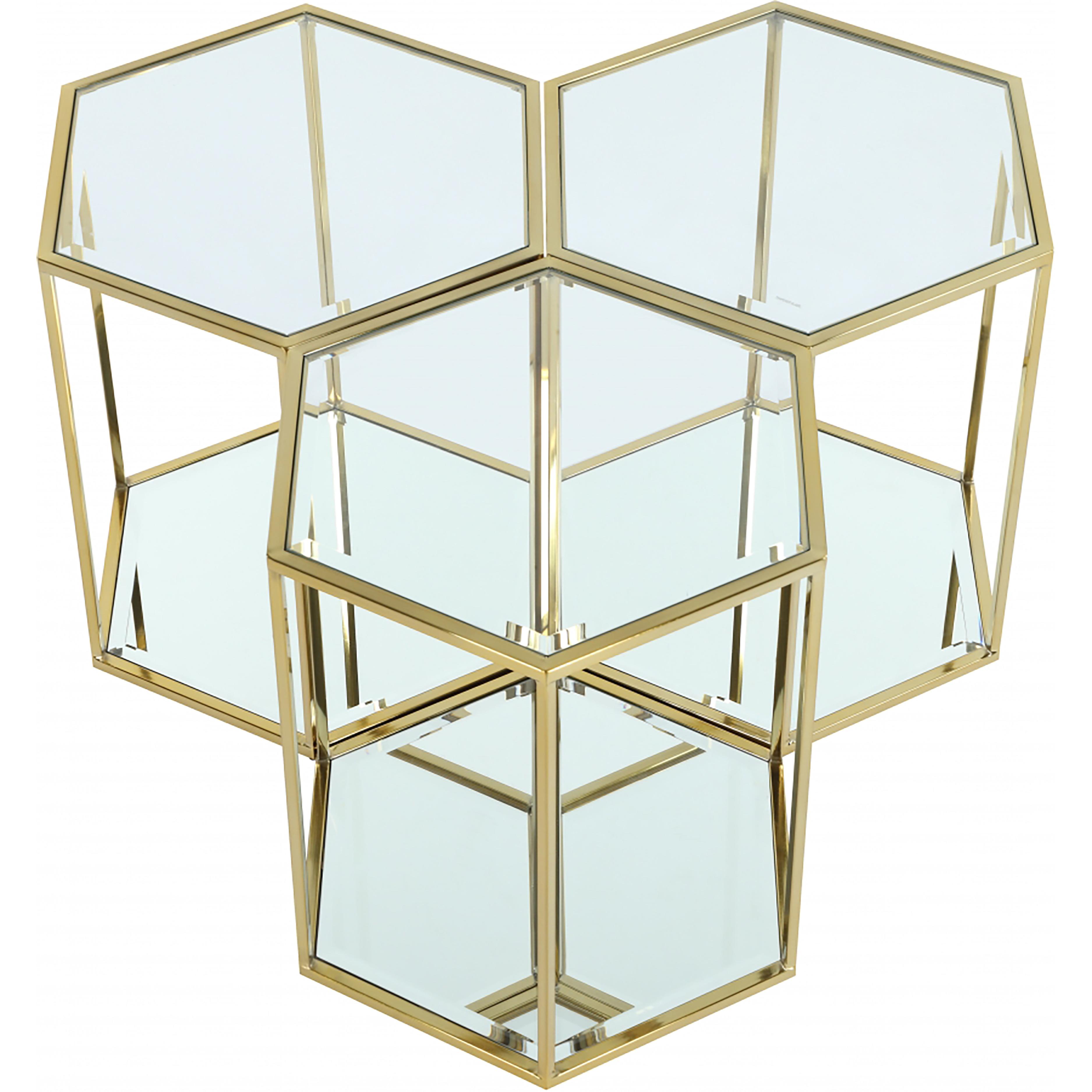 Meridian Sei Brushed Gold End Table