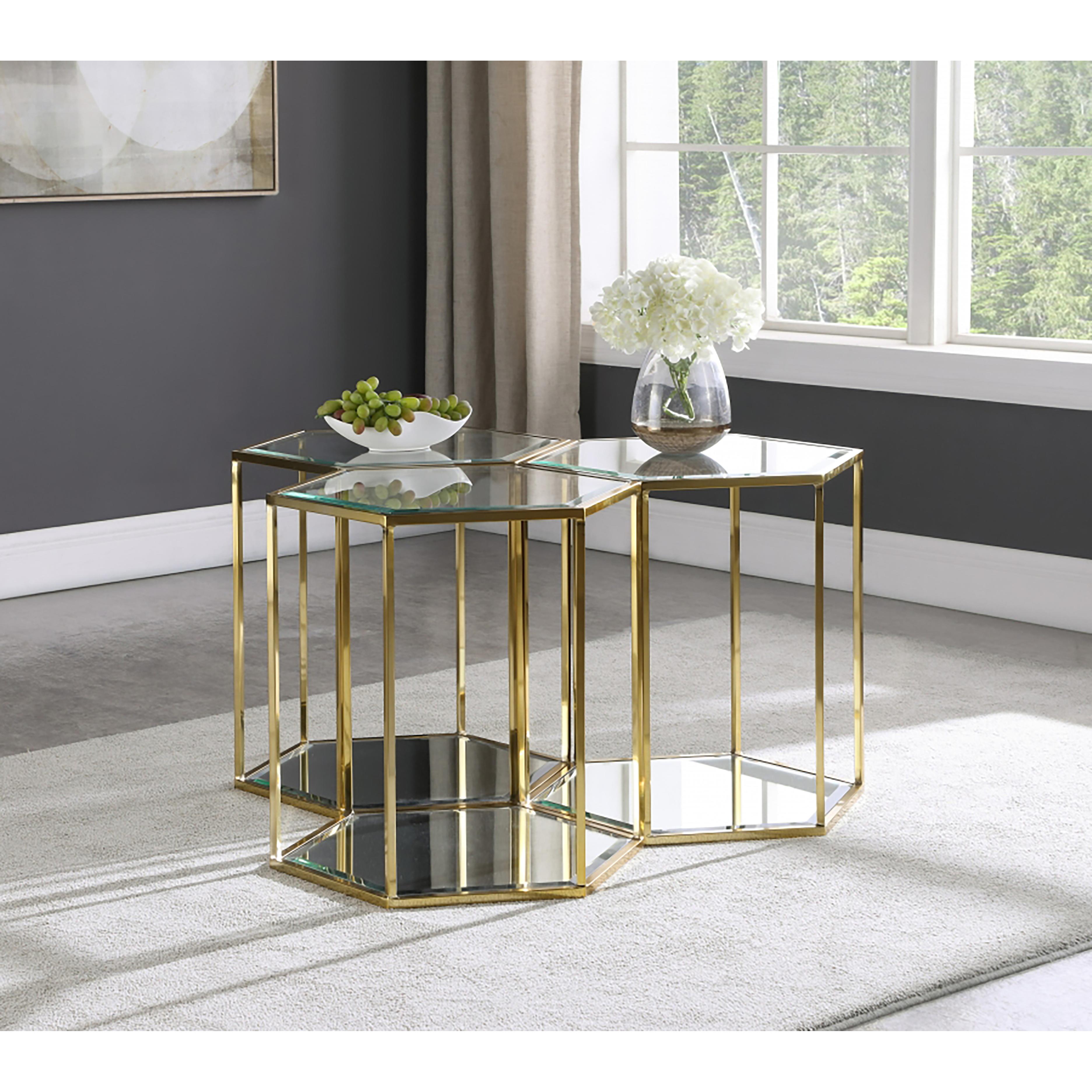 Meridian Sei Brushed Gold End Table