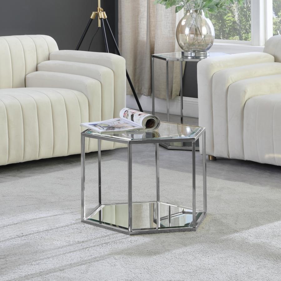 Meridian Sei Brushed Chrome Coffee Table