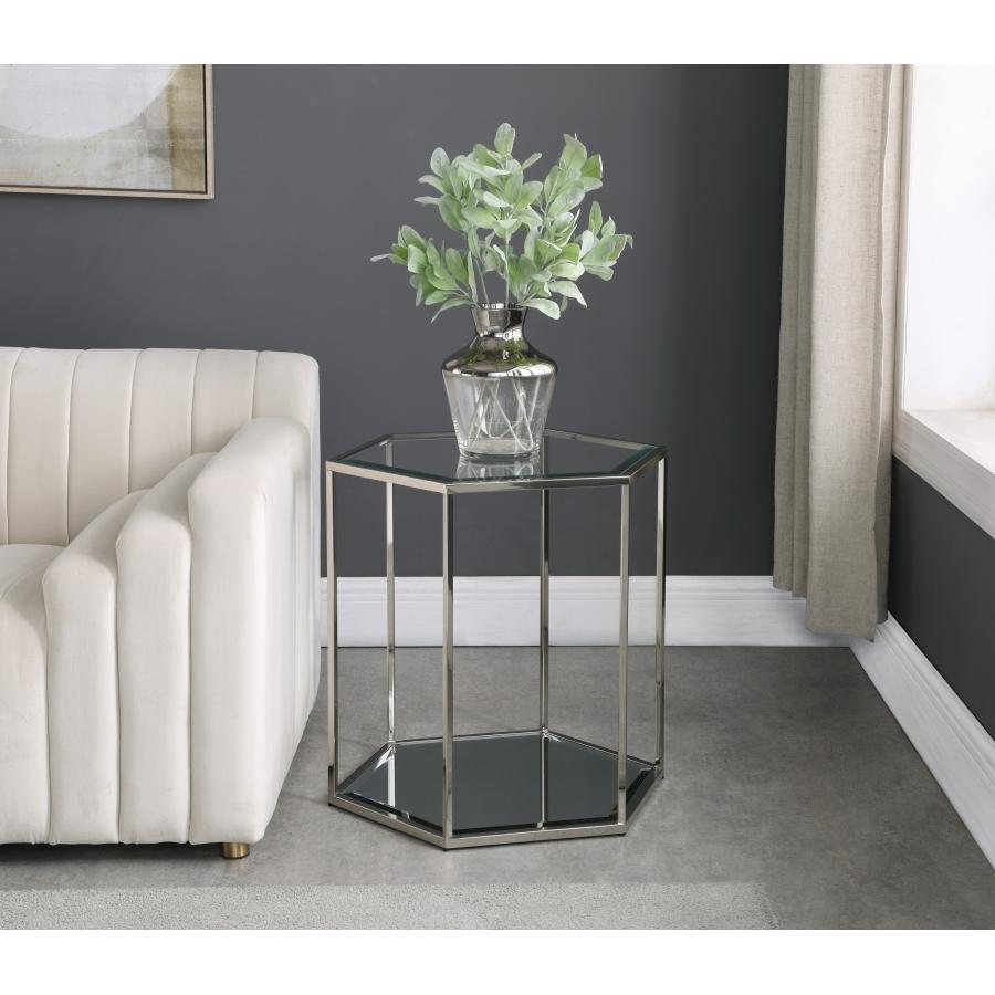 Meridian Sei Brushed Chrome End Table