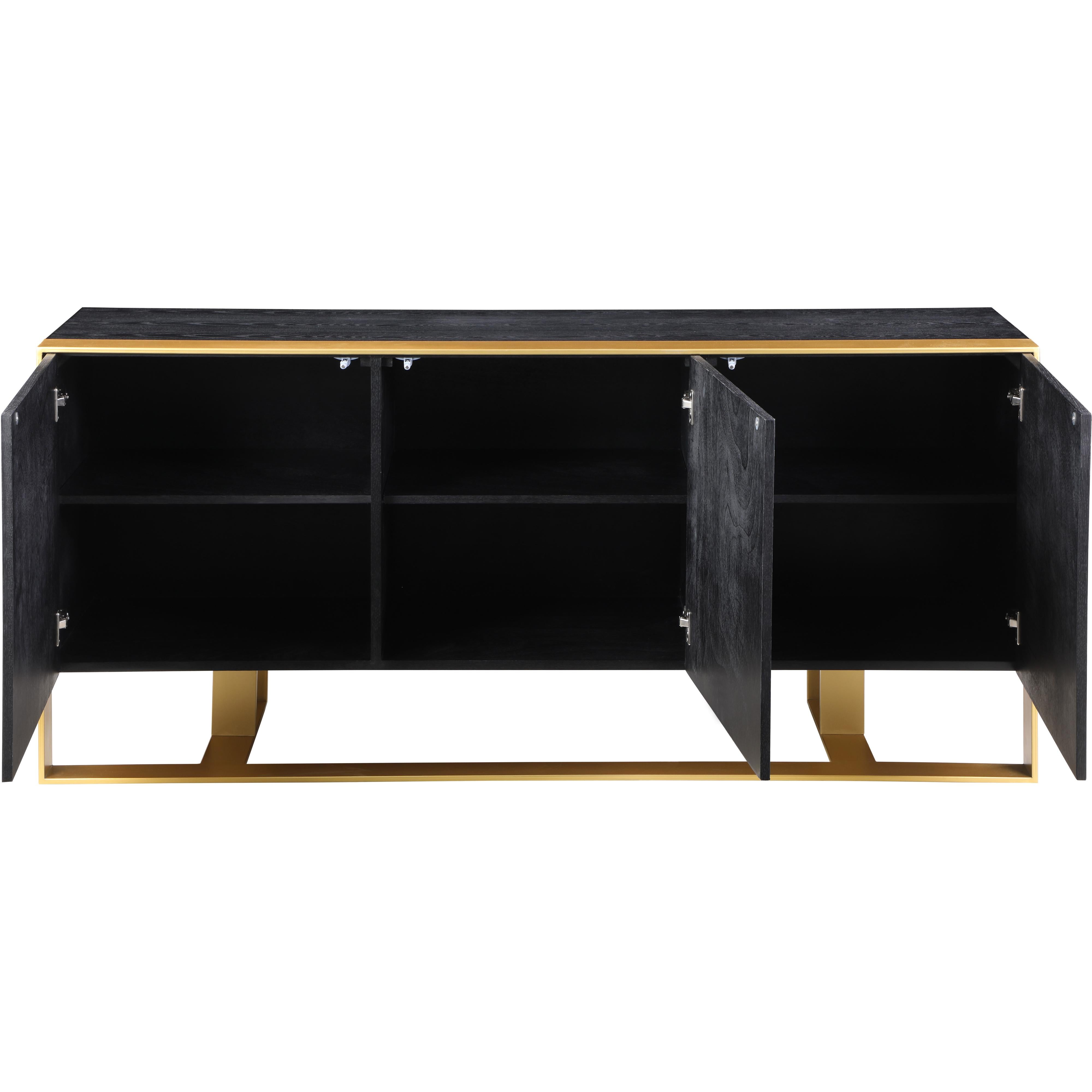 Meridian Sherwood Black Wood Sideboard/Buffet