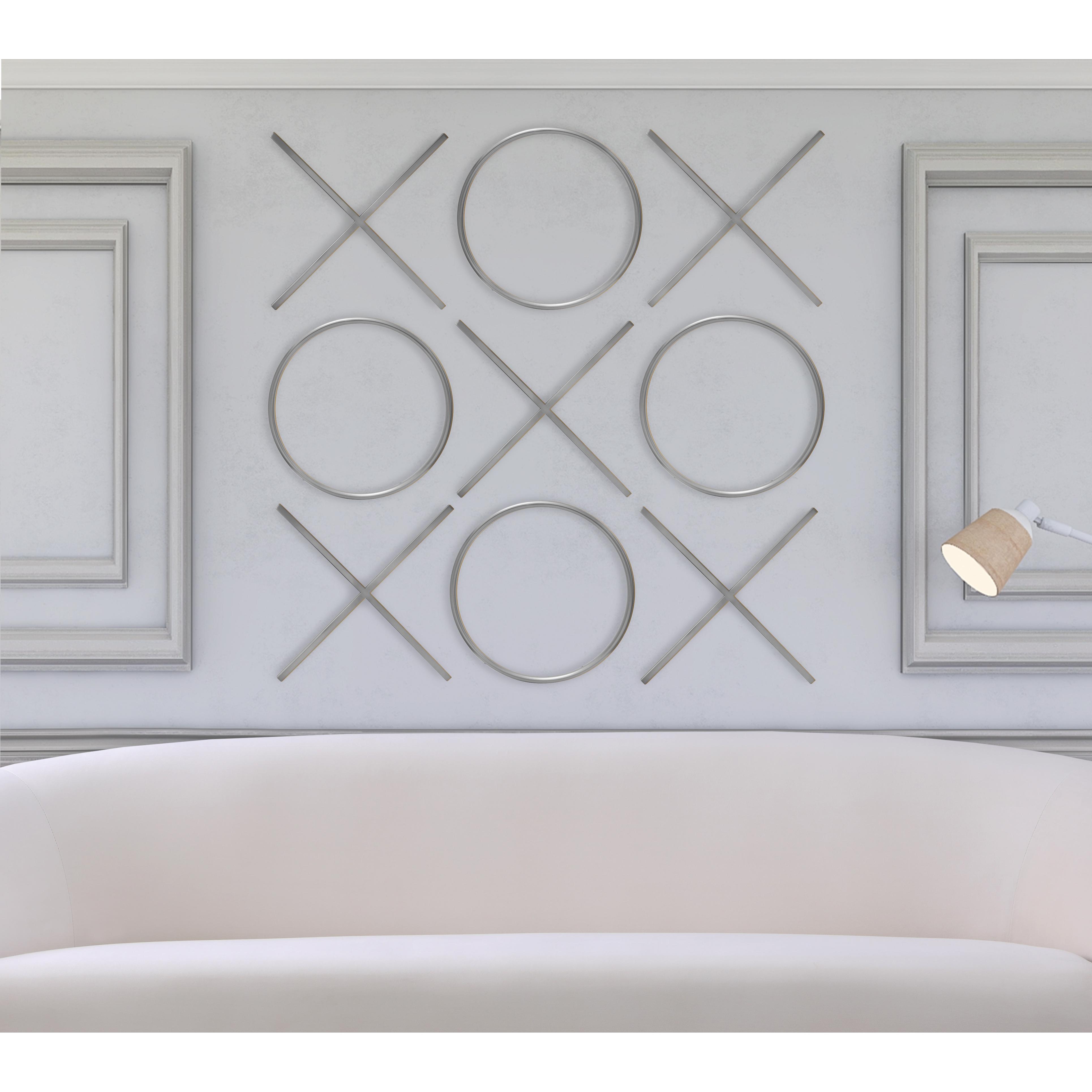 Meridian XOXO Chrome Stainless Steel Wall Decor