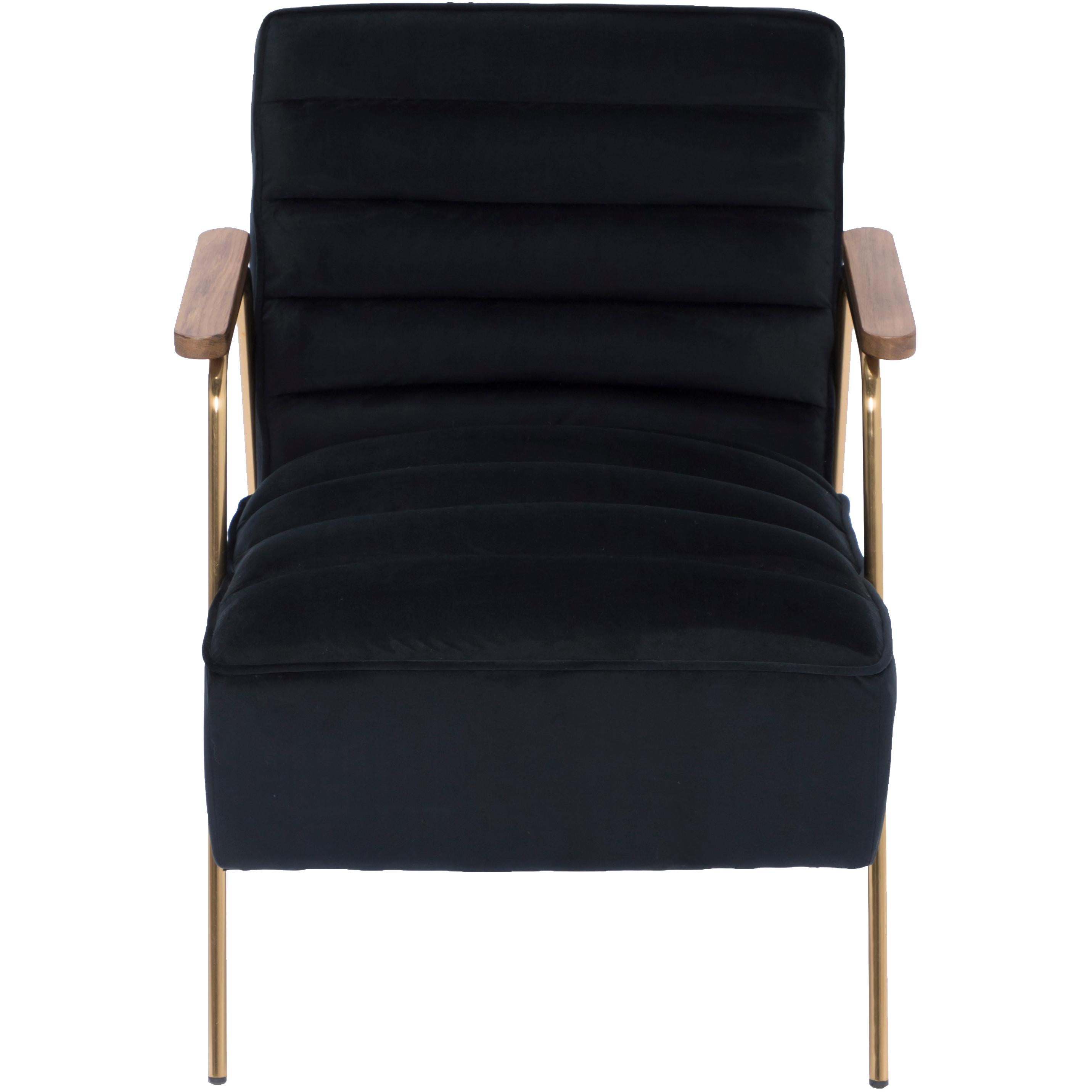 Meridian Woodford Black Velvet Accent Chair