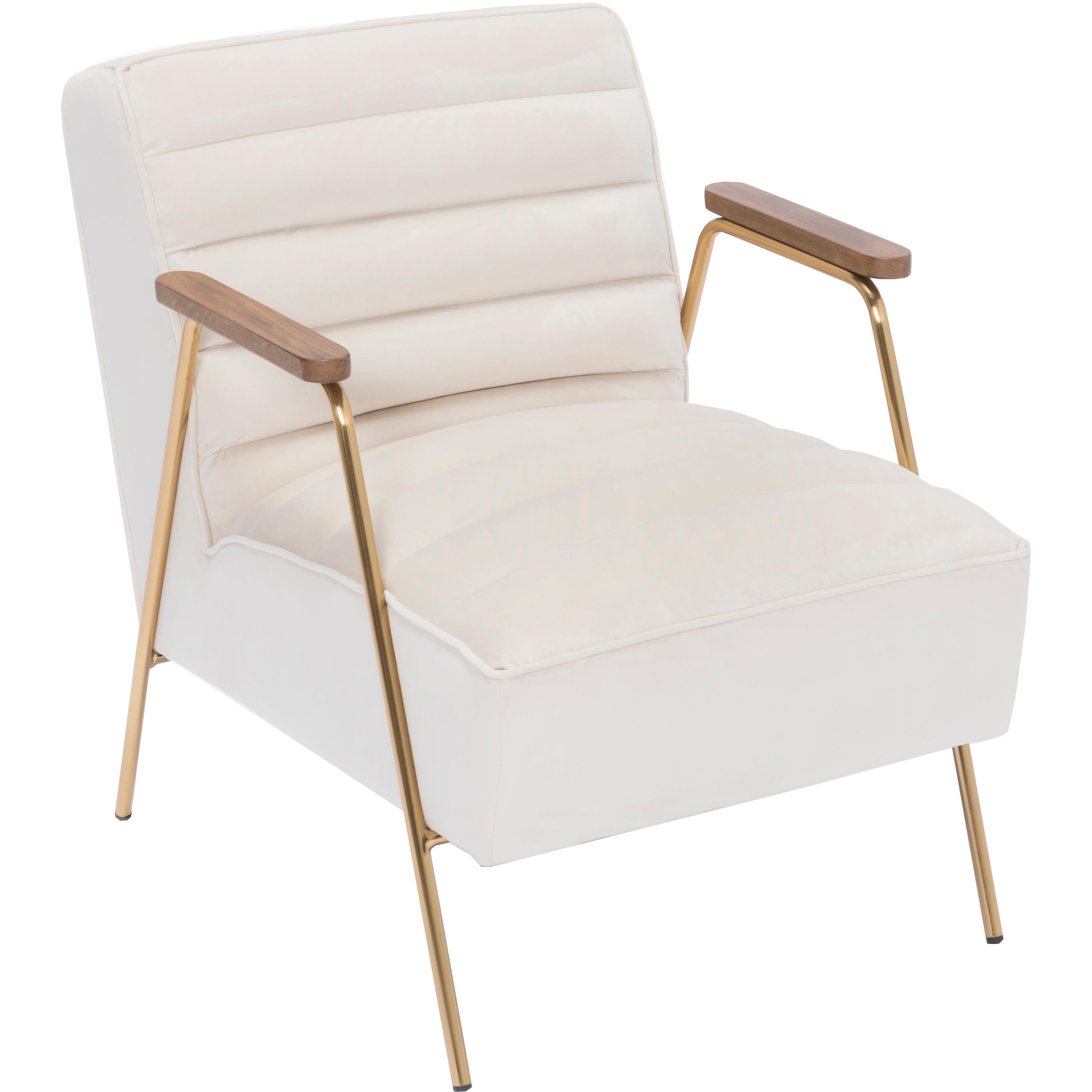 Meridian Woodford Cream Velvet Accent Chair