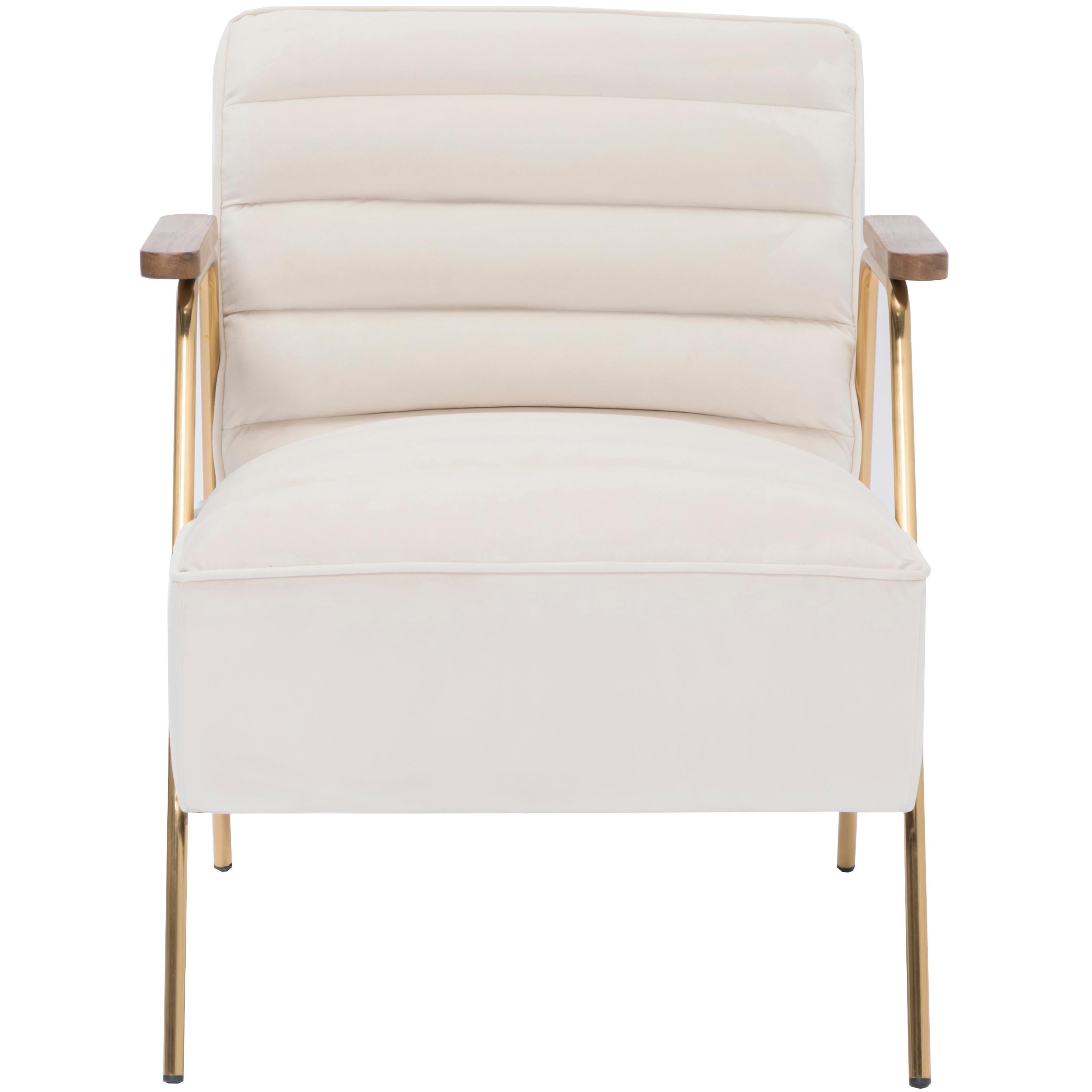 Meridian Woodford Cream Velvet Accent Chair