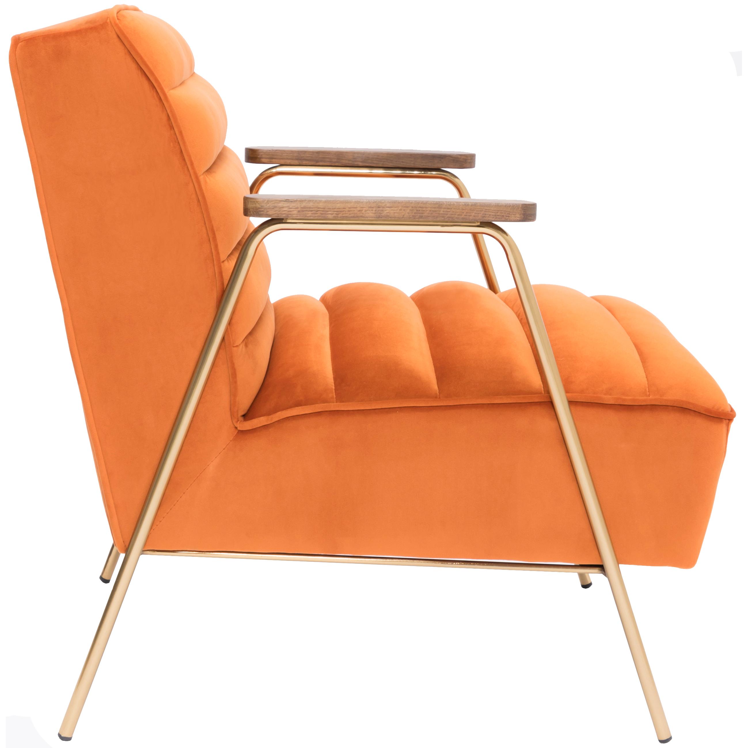 Meridian Woodford Orange Velvet Accent Chair