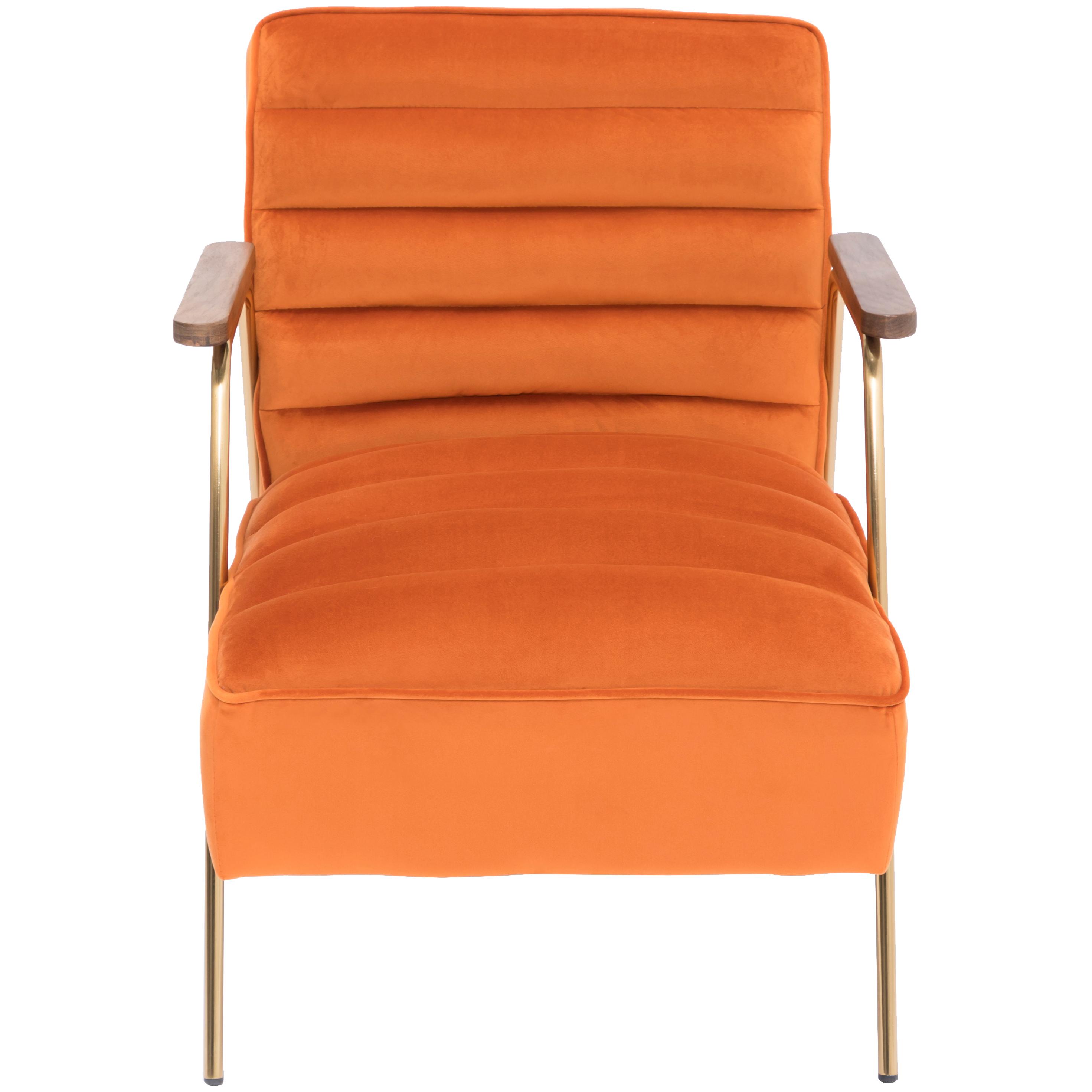 Meridian Woodford Orange Velvet Accent Chair