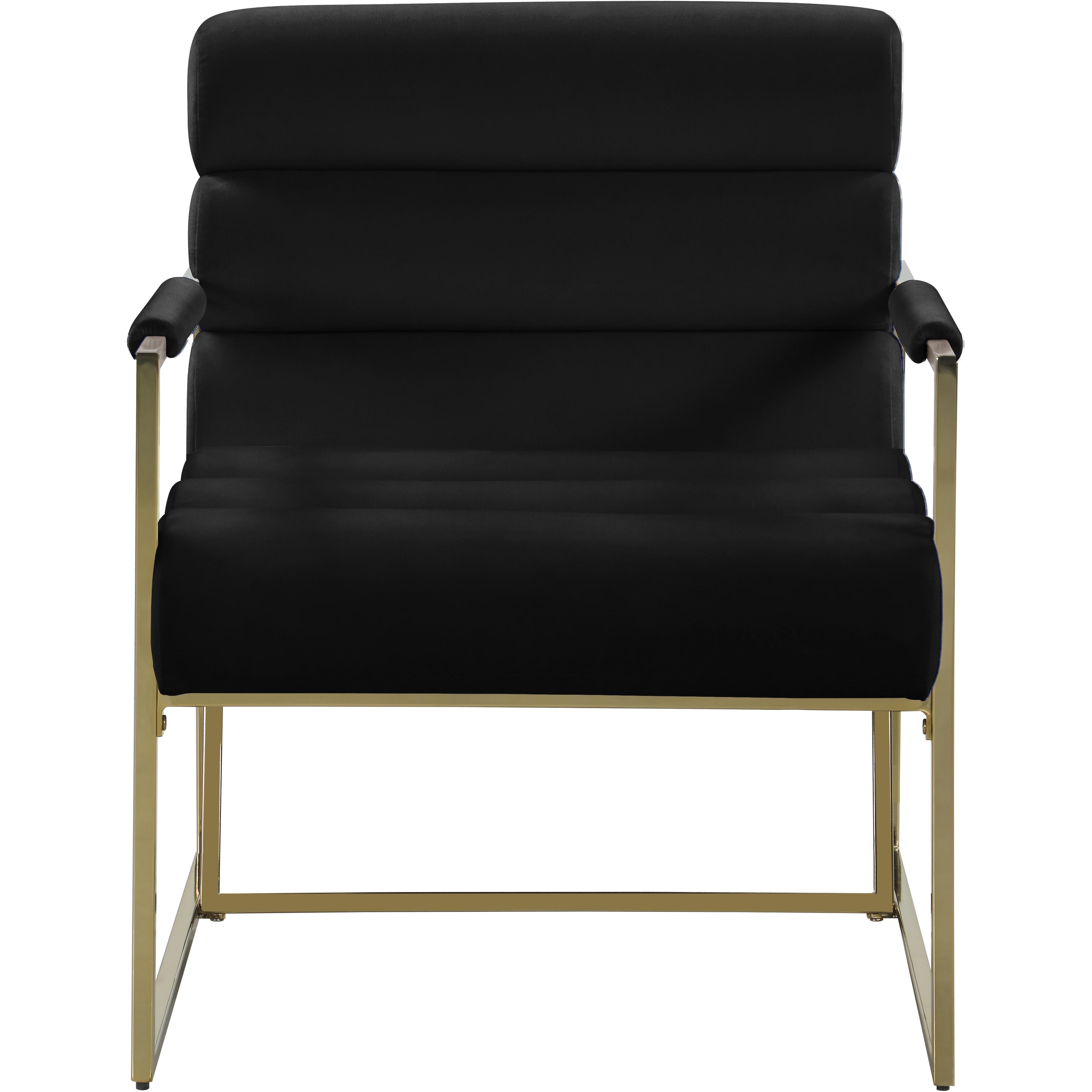 Meridian Wayne Black Velvet Accent Chair