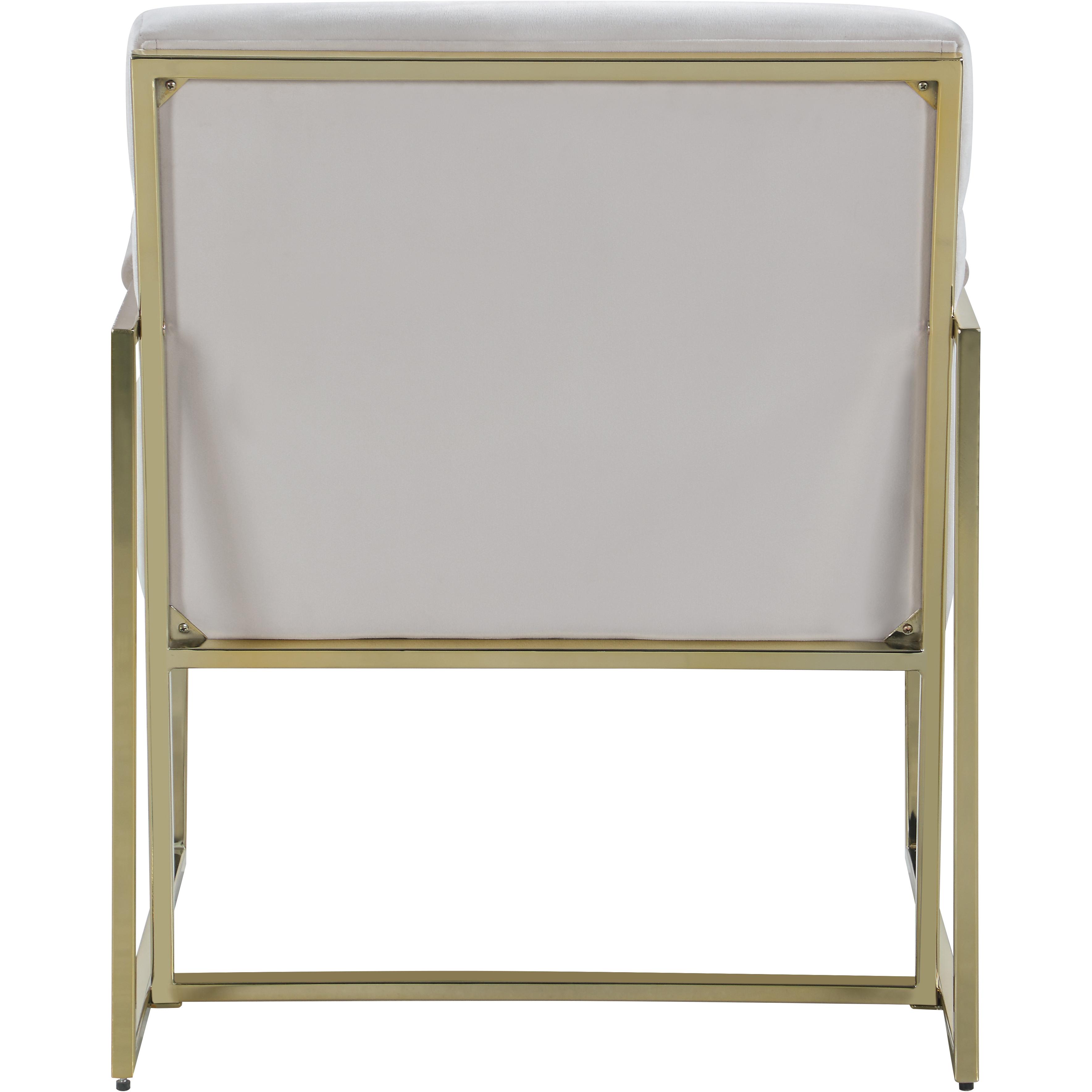 Meridian Wayne Cream Velvet Accent Chair