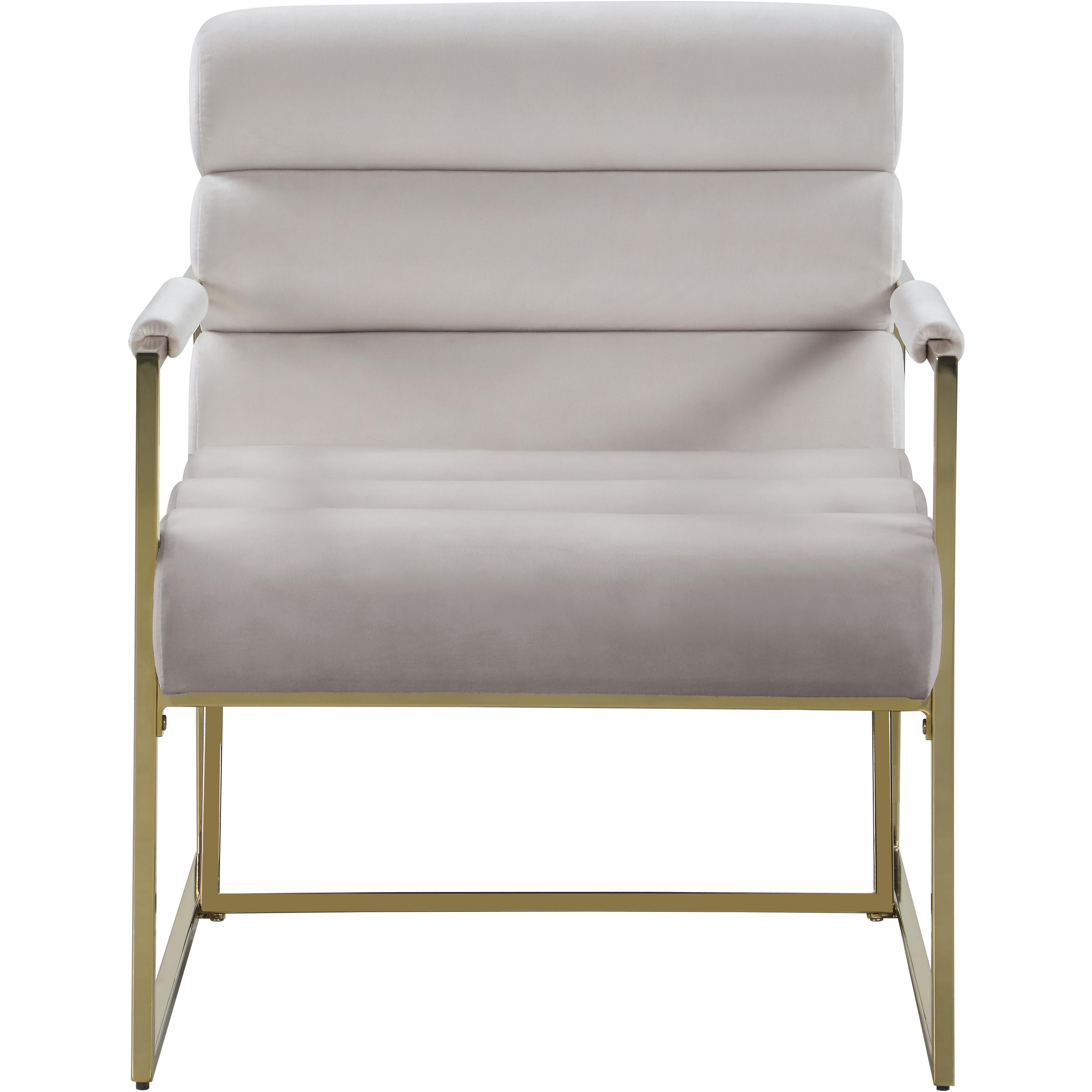 Meridian Wayne Cream Velvet Accent Chair