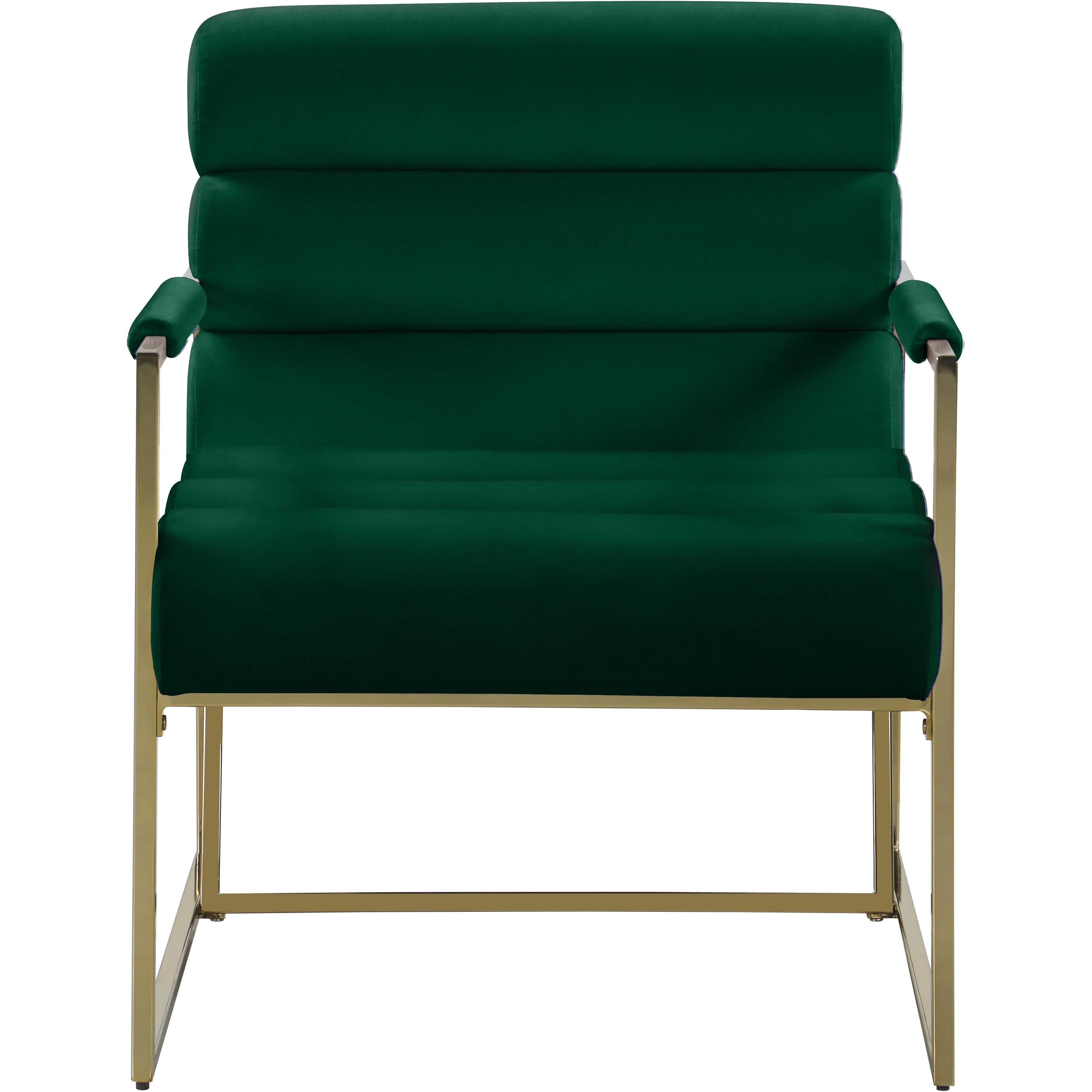 Meridian Wayne Green Velvet Accent Chair