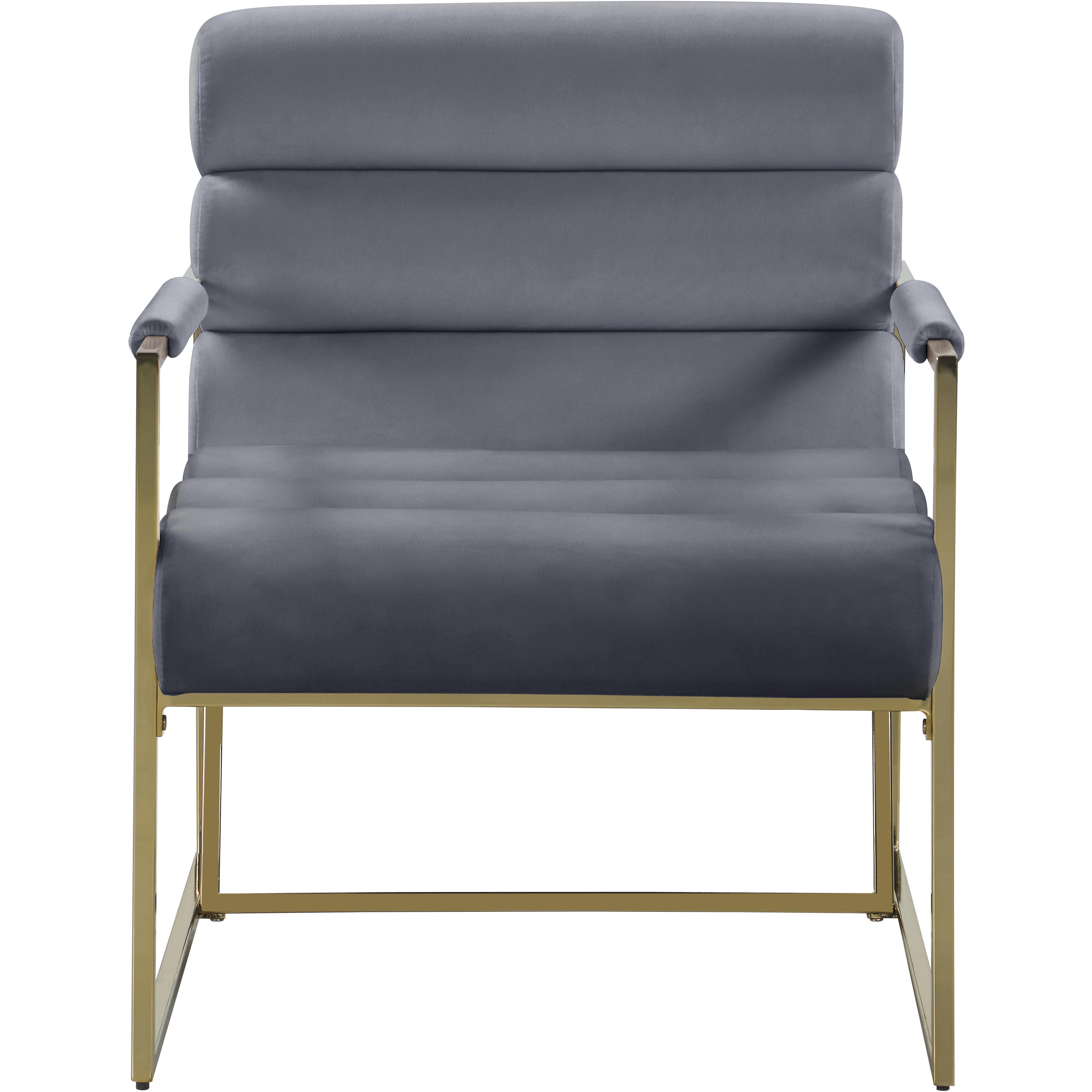 Meridian Wayne Grey Velvet Accent Chair