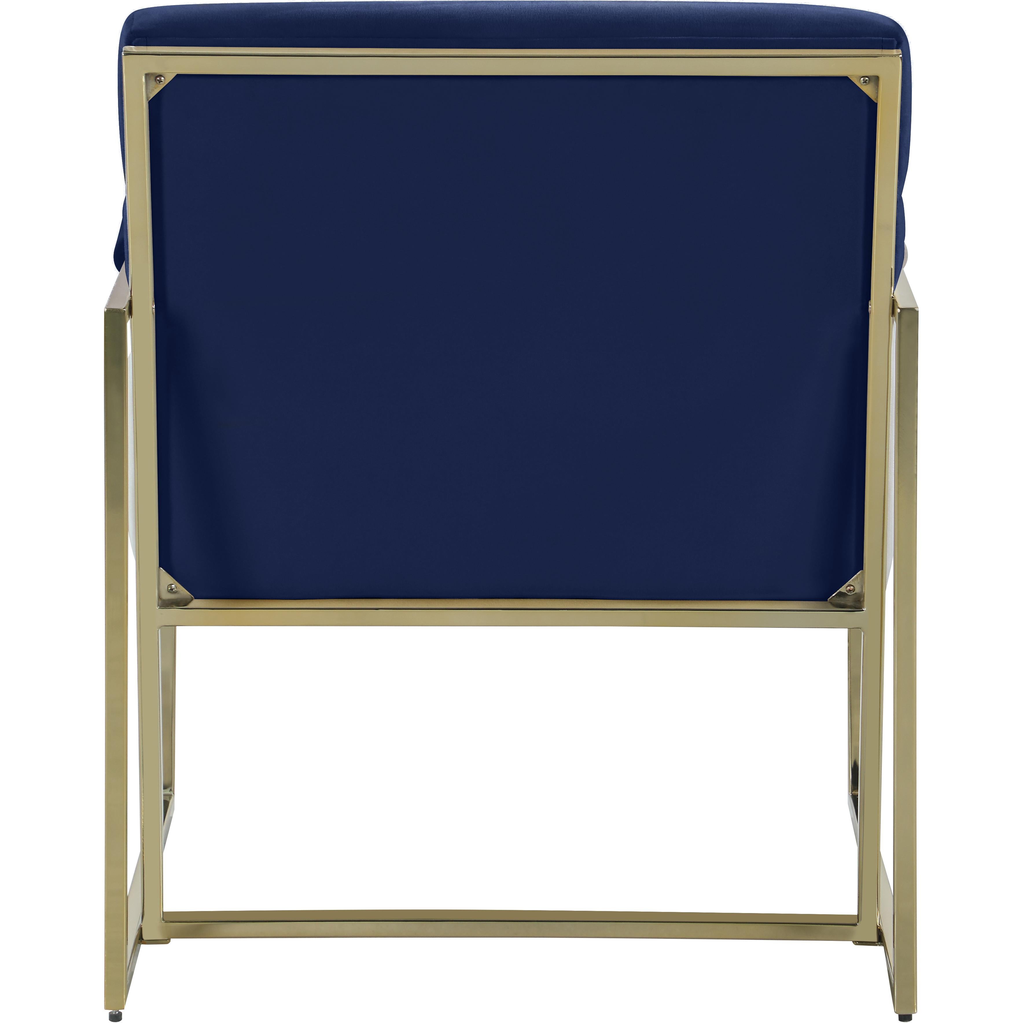 Meridian Wayne Navy Velvet Accent Chair