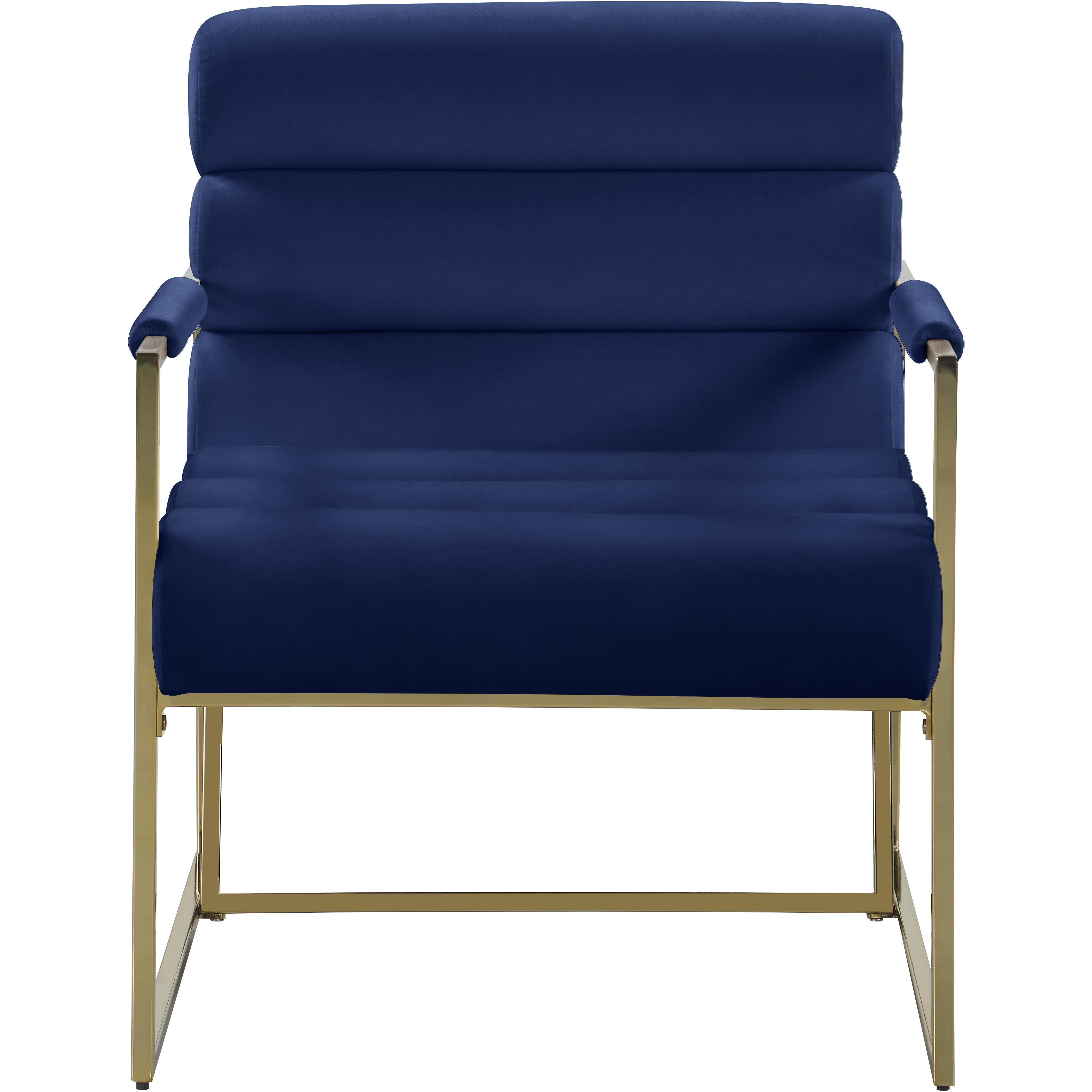 Meridian Wayne Navy Velvet Accent Chair