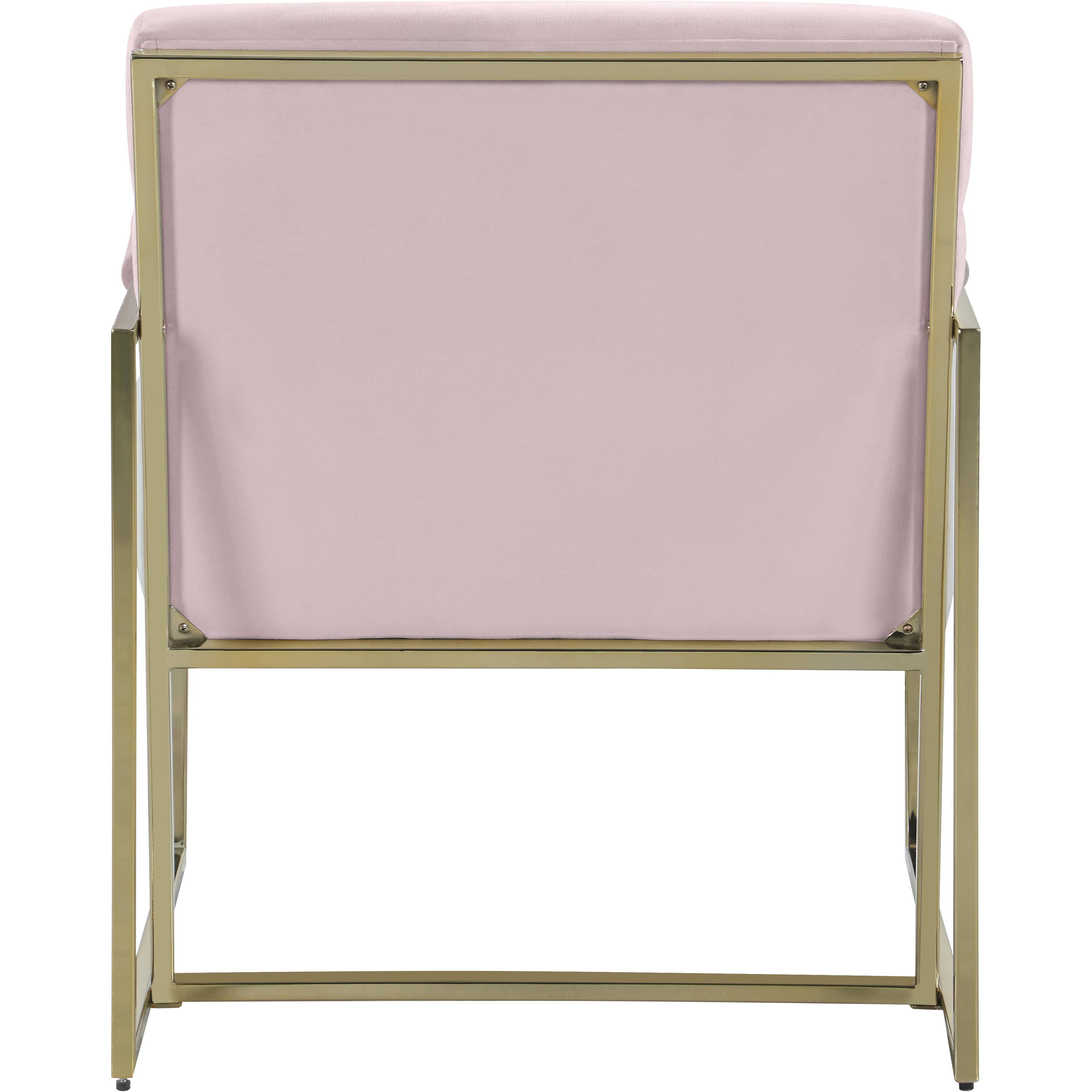 Meridian Wayne Pink Velvet Accent Chair