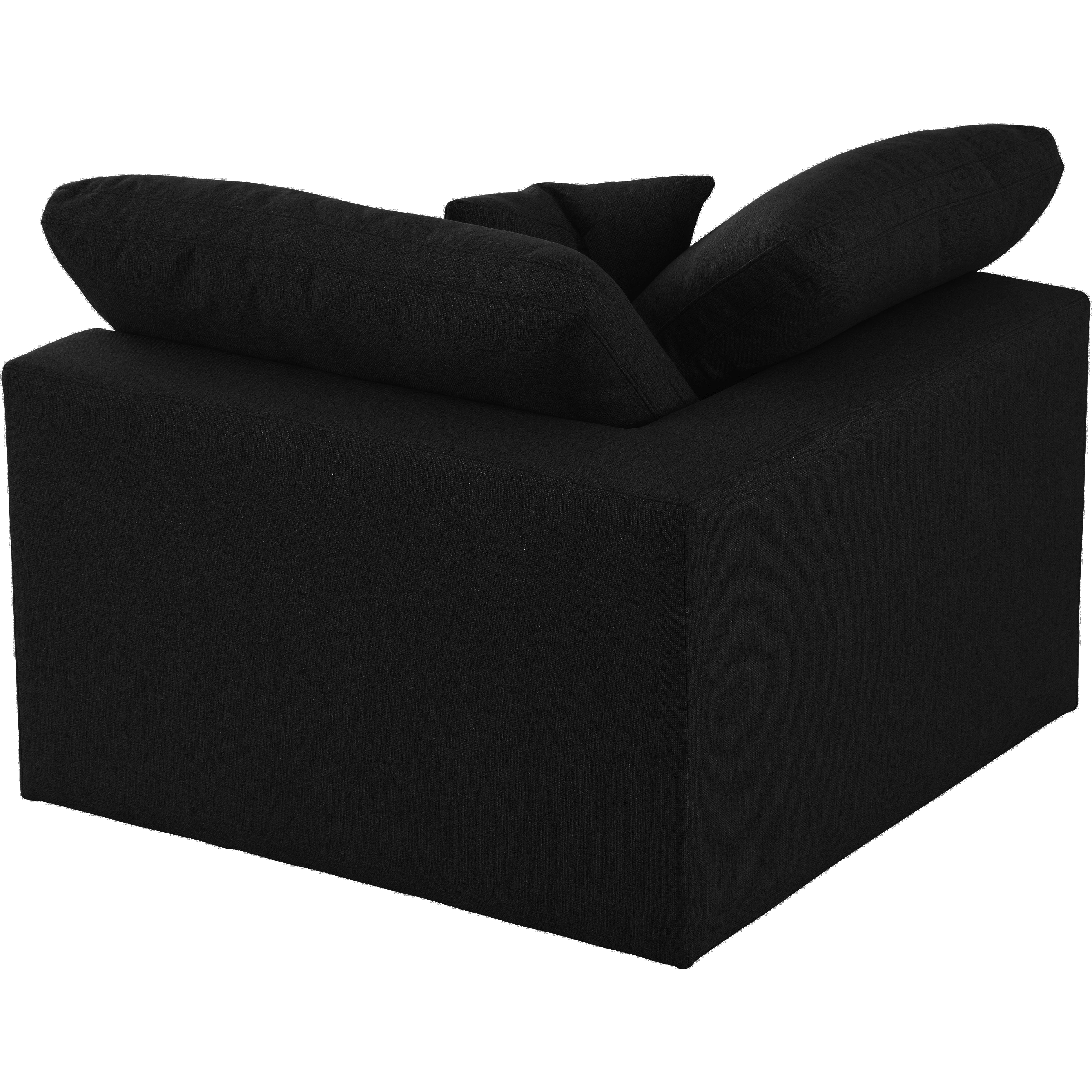 Meridian Serene Black Linen Textured Fabric Deluxe Comfort Modular Corner Chair