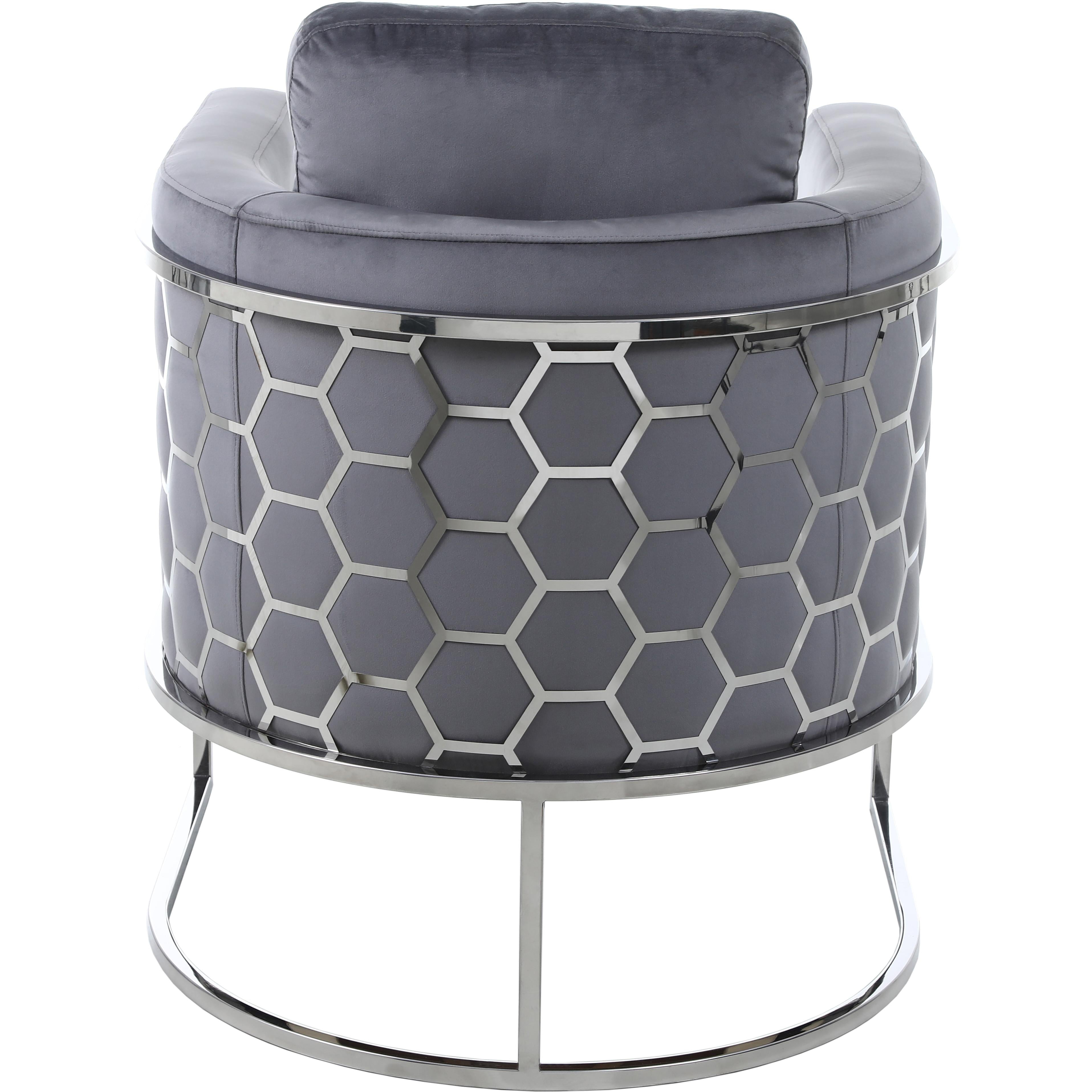 Meridian Casa Grey Velvet Chair