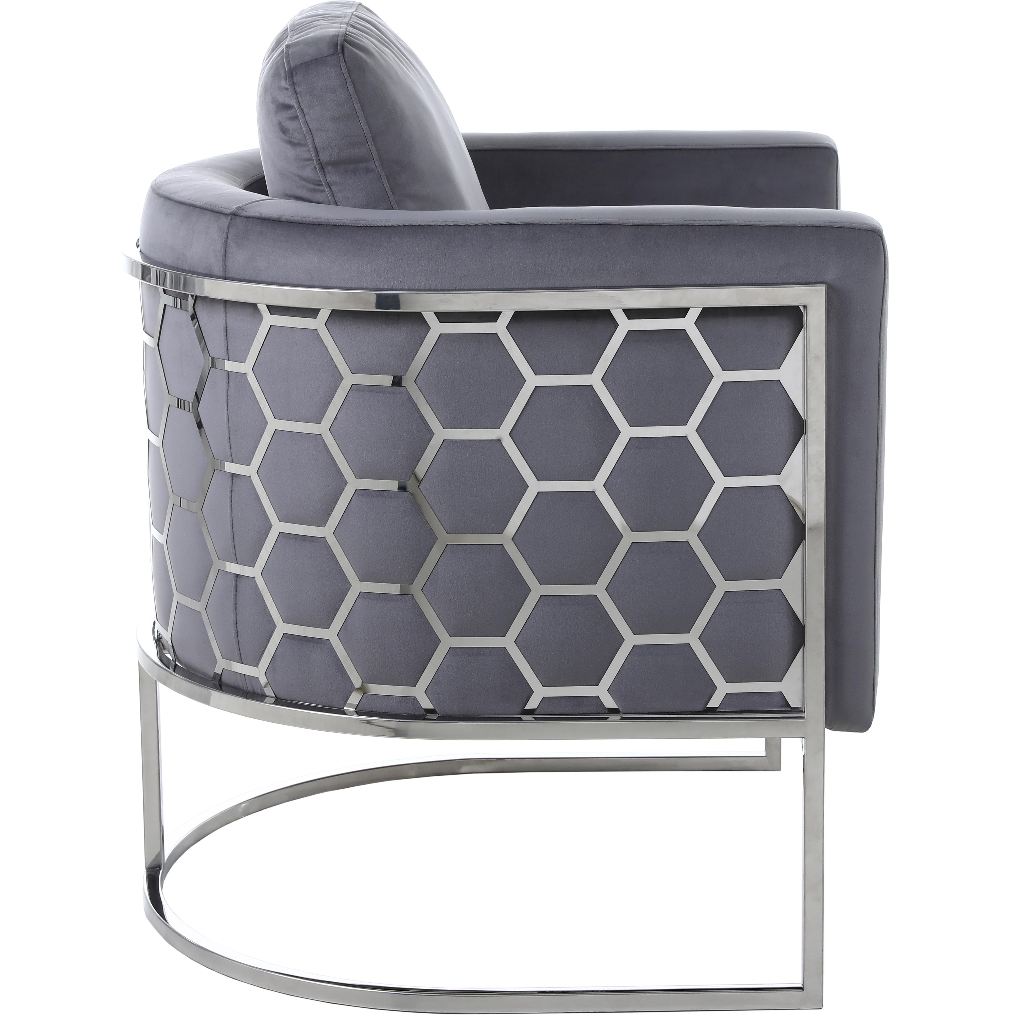 Meridian Casa Grey Velvet Chair