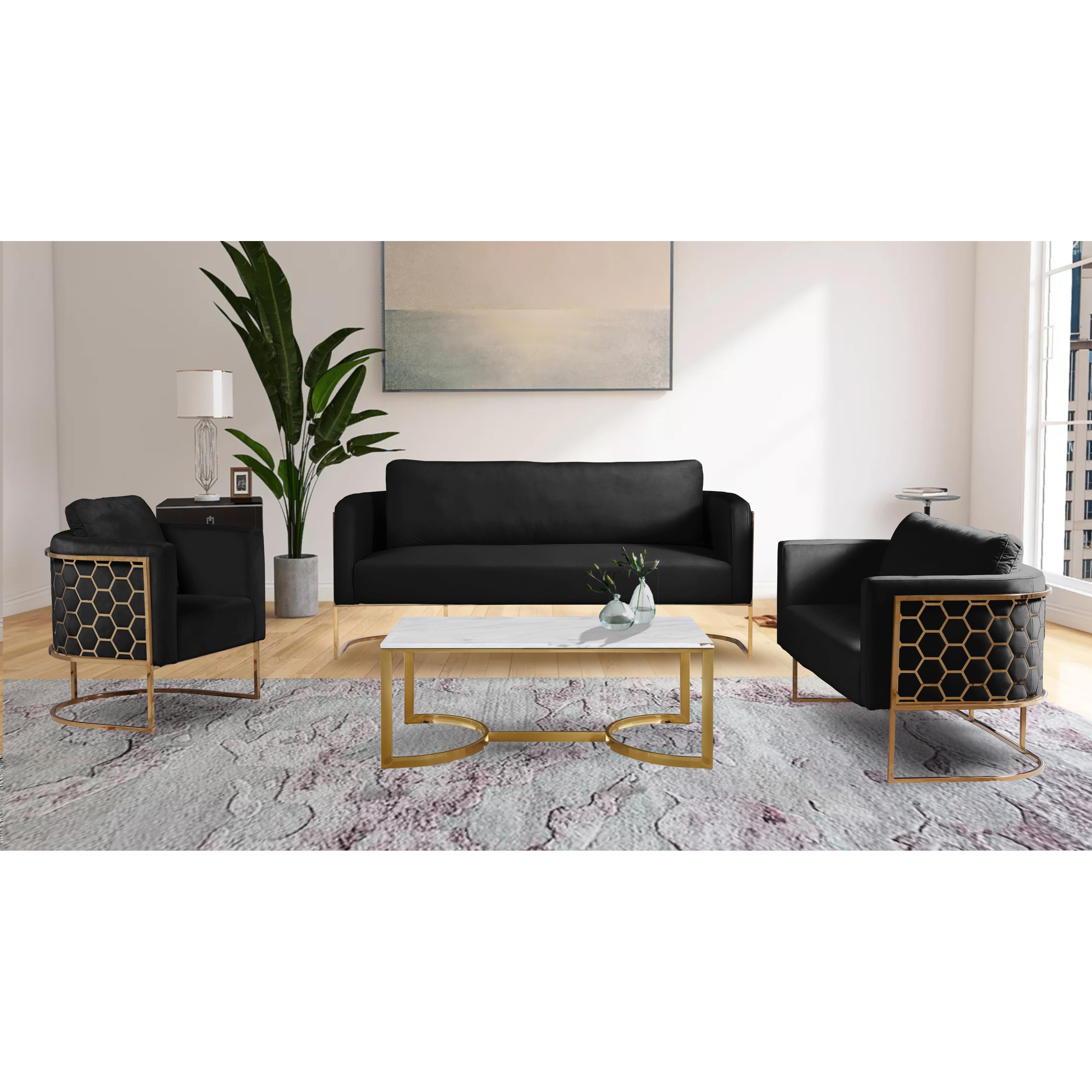 Meridian Casa Black Velvet Chair