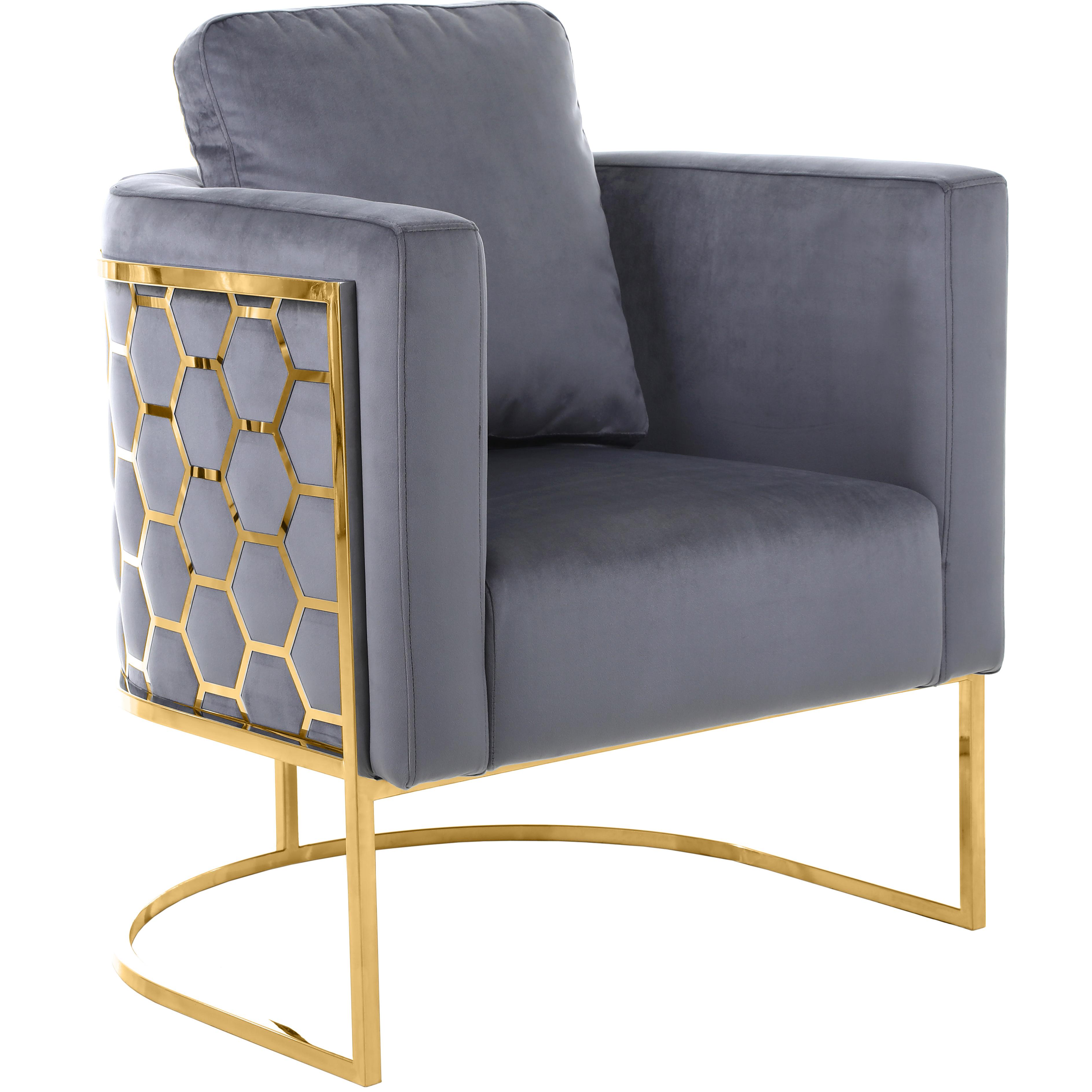 Meridian Casa Grey Velvet Chair