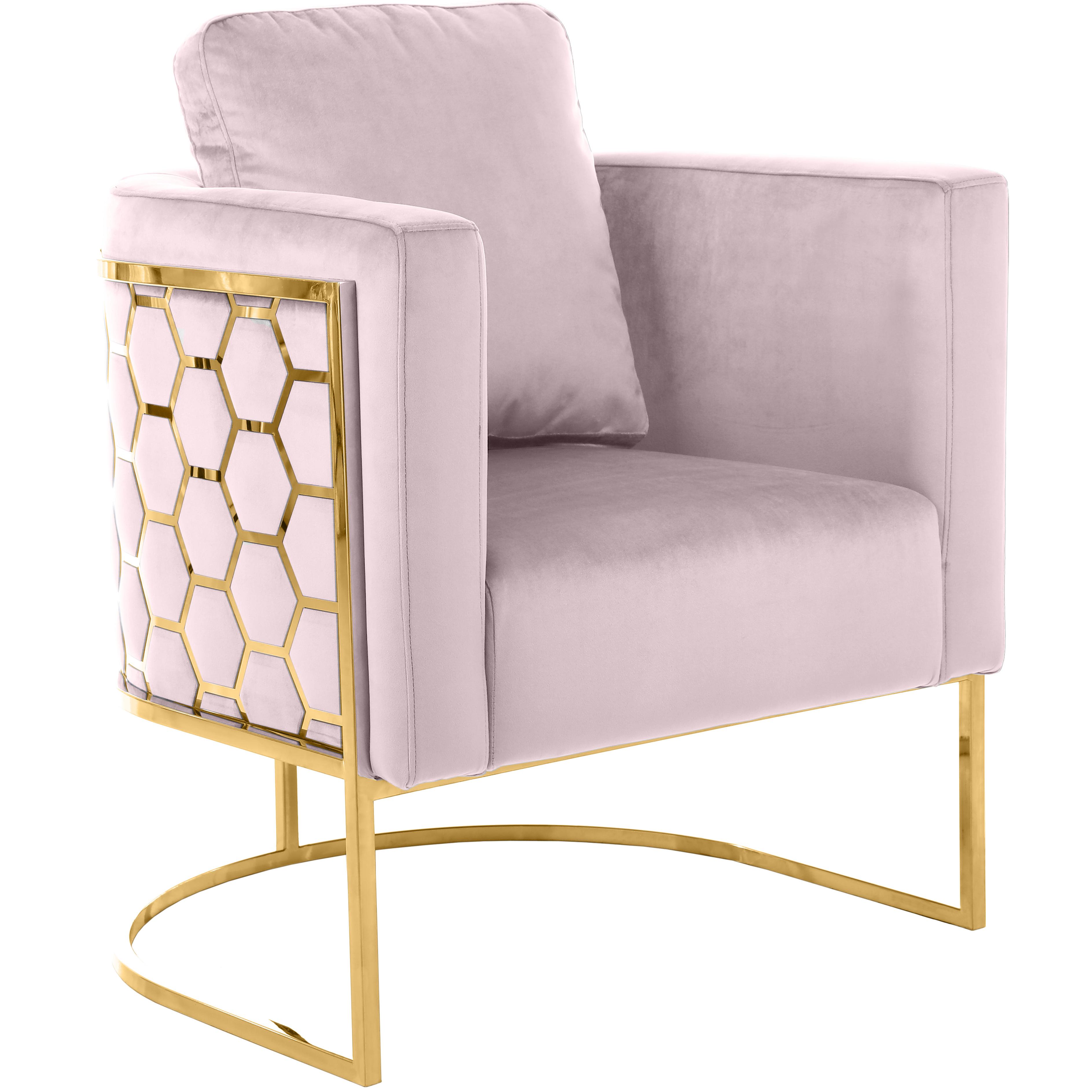 Meridian Casa Pink Velvet Chair