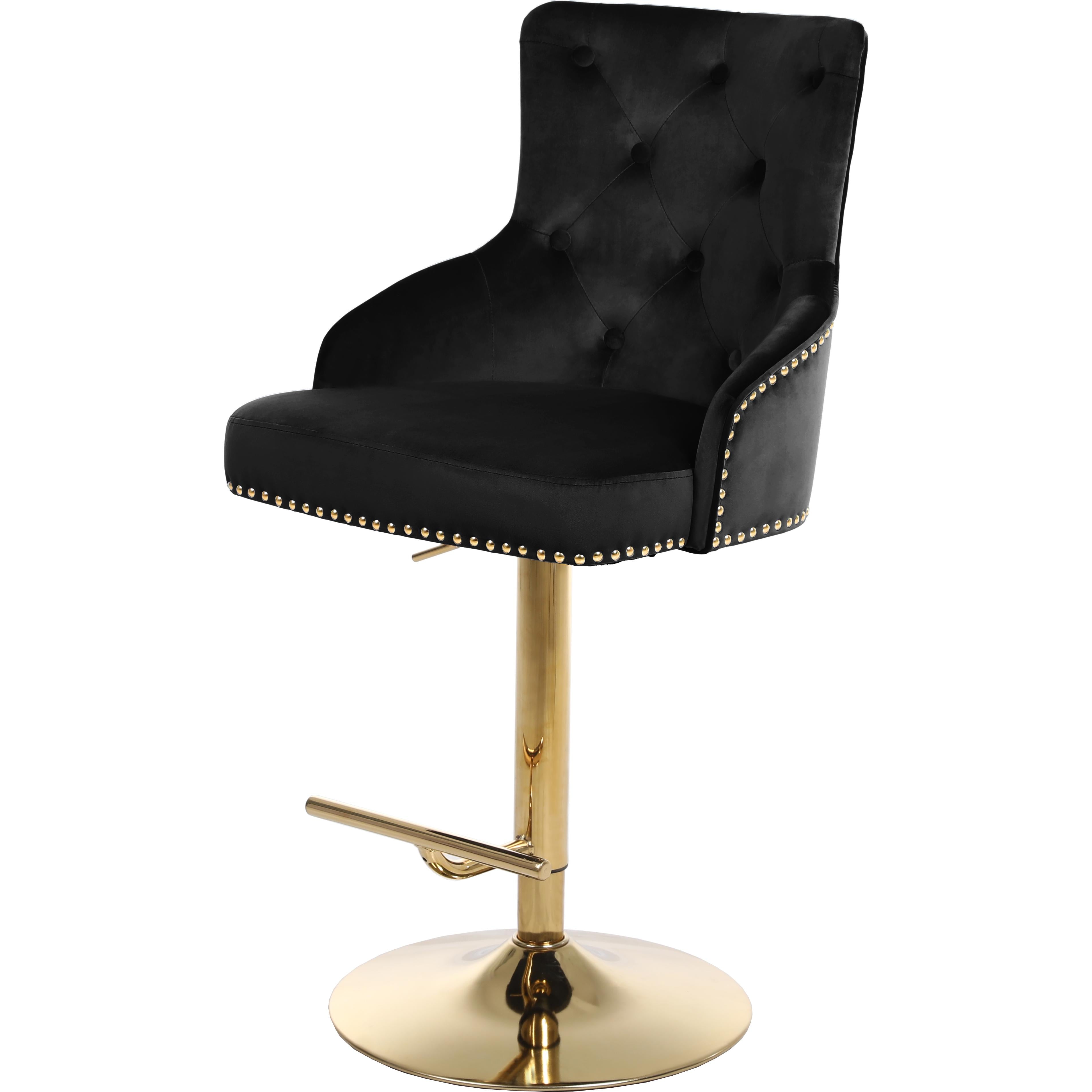 Meridian Claude Black Velvet Adjustable Stool