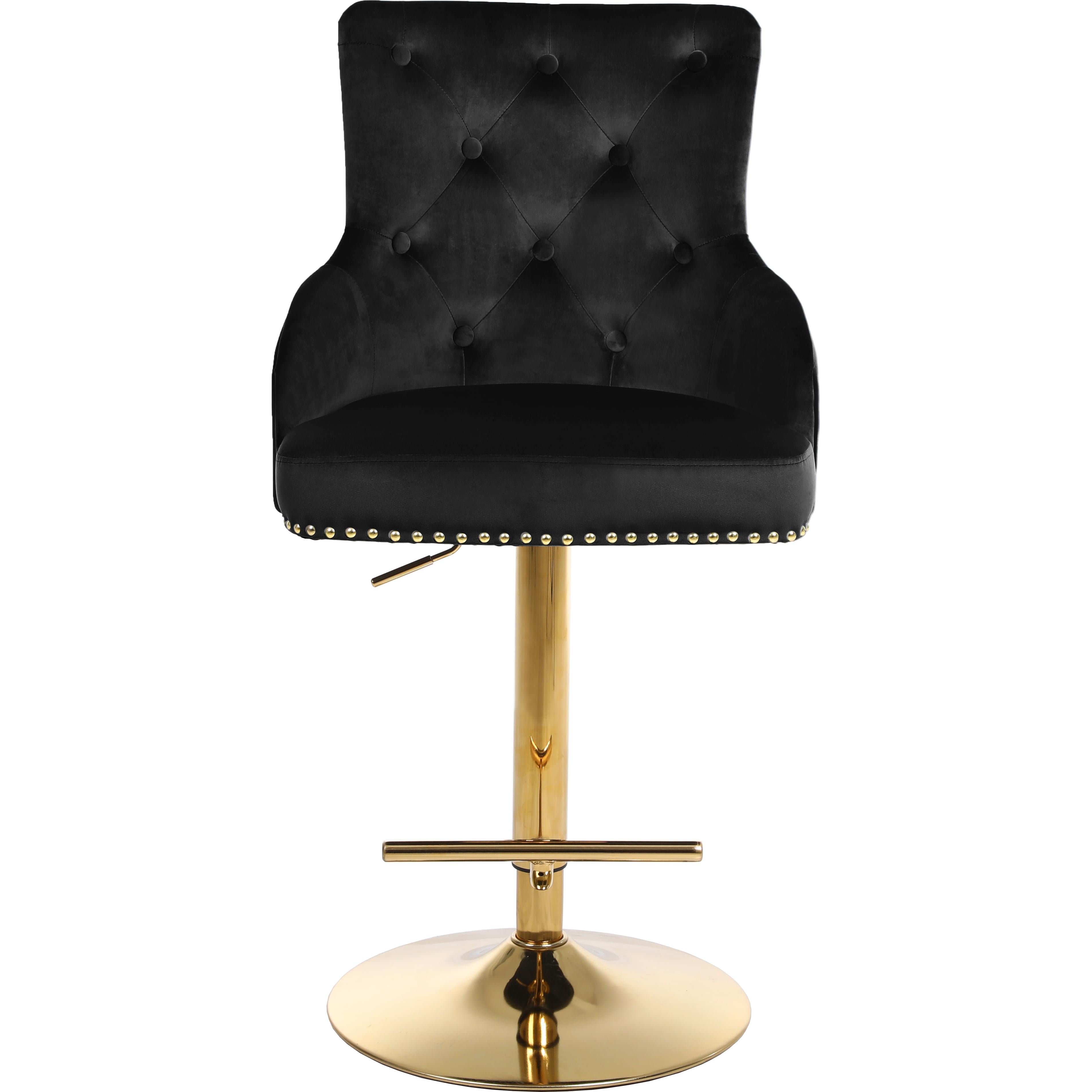 Meridian Claude Black Velvet Adjustable Stool