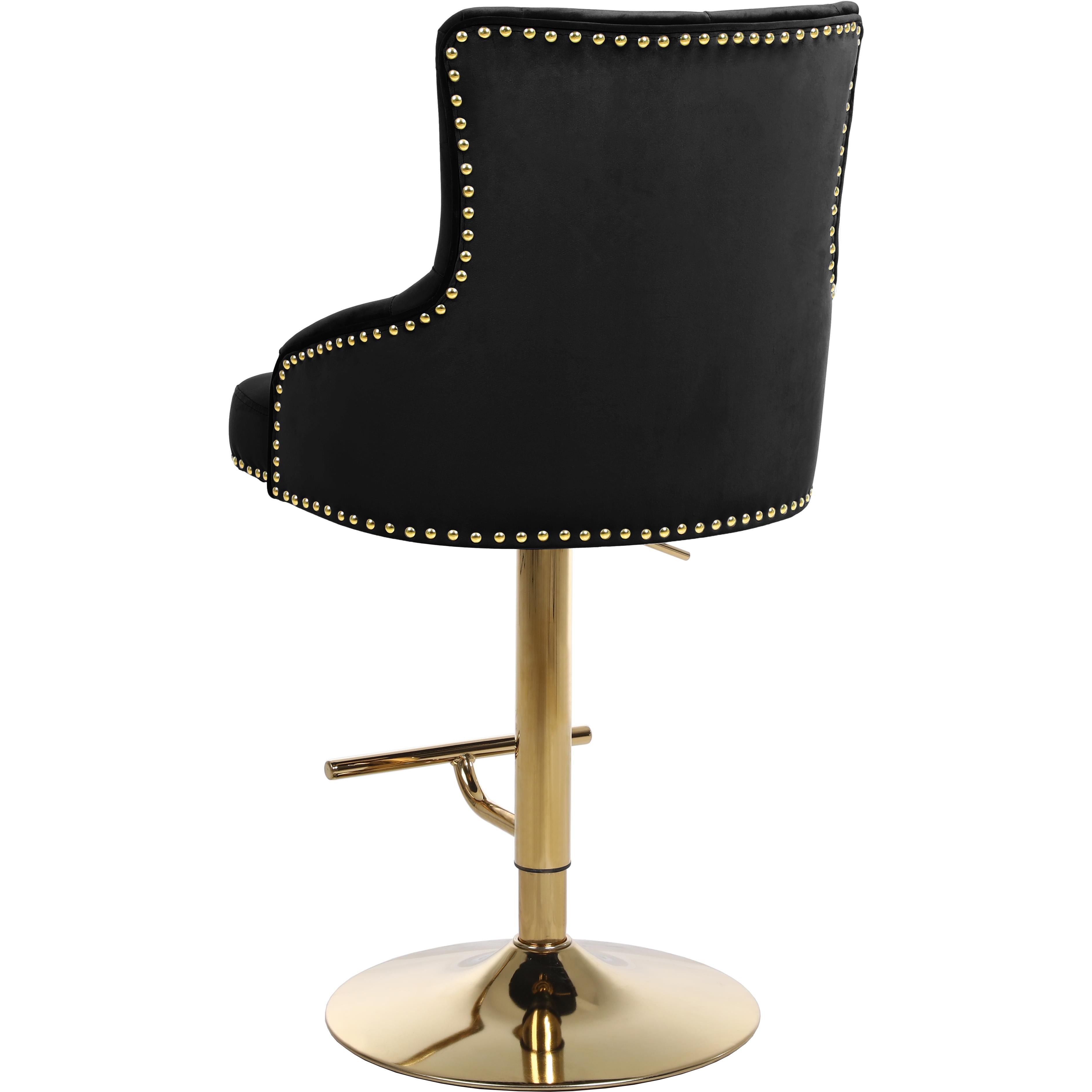 Meridian Claude Black Velvet Adjustable Stool