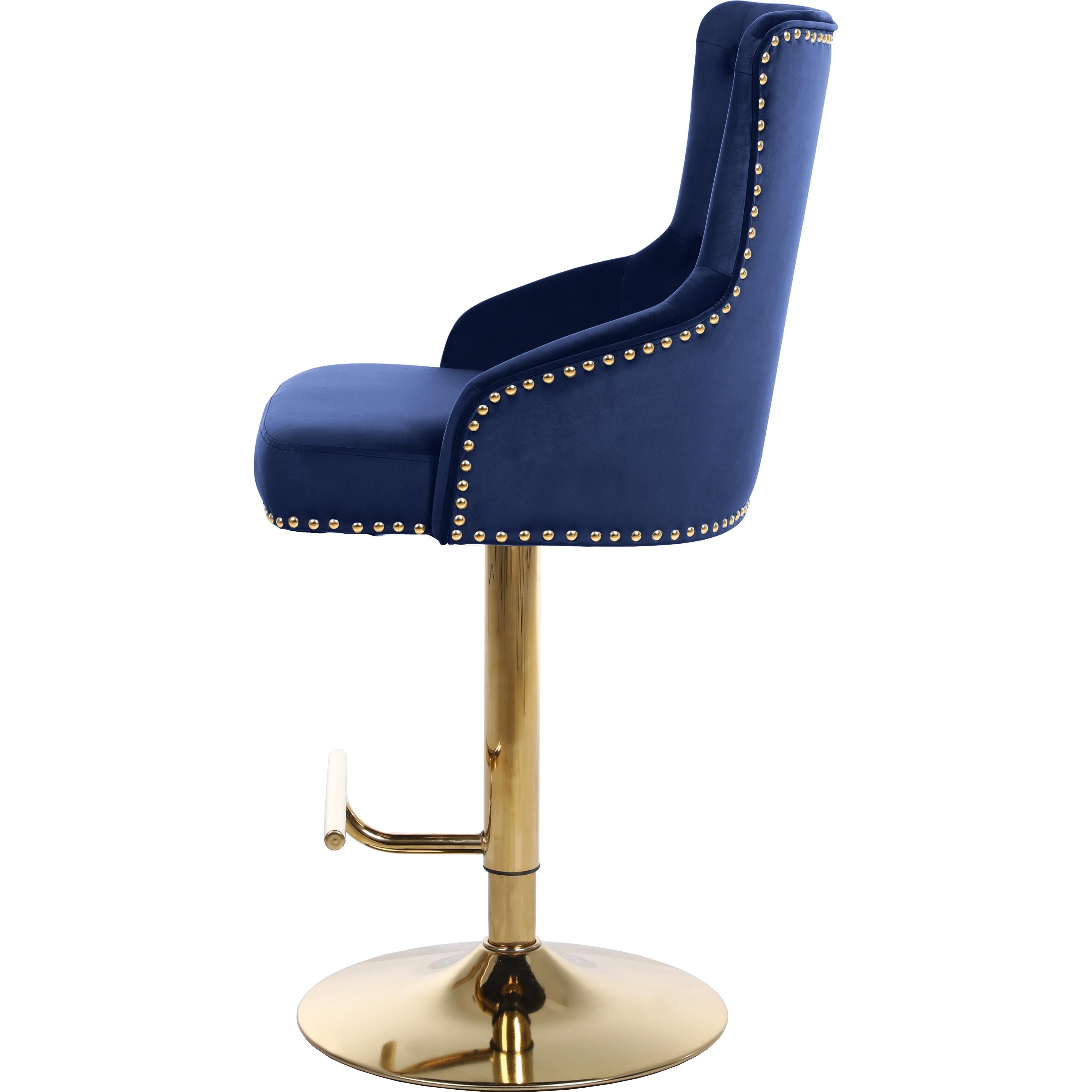 Meridian Claude Navy Velvet Adjustable Stool