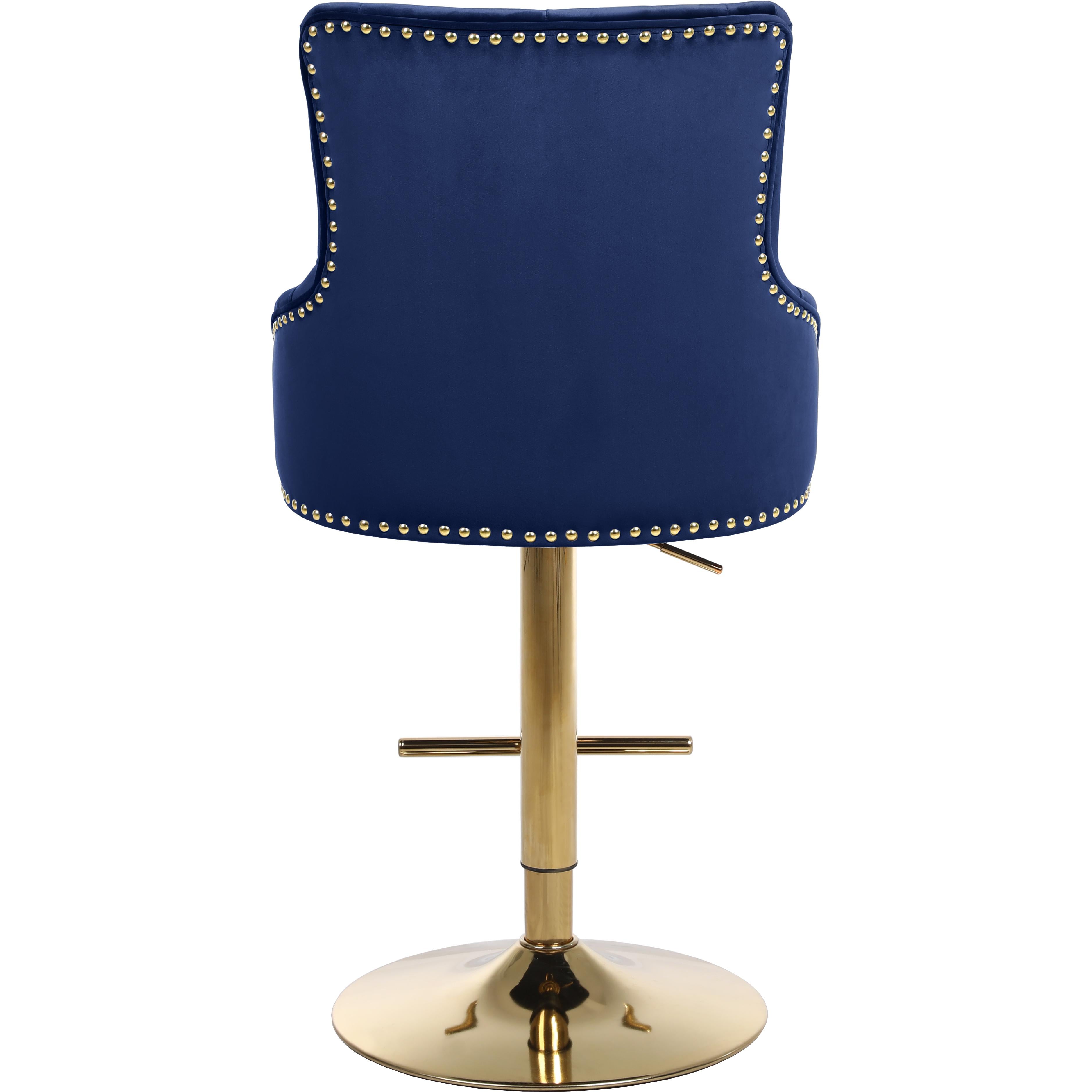 Meridian Claude Navy Velvet Adjustable Stool