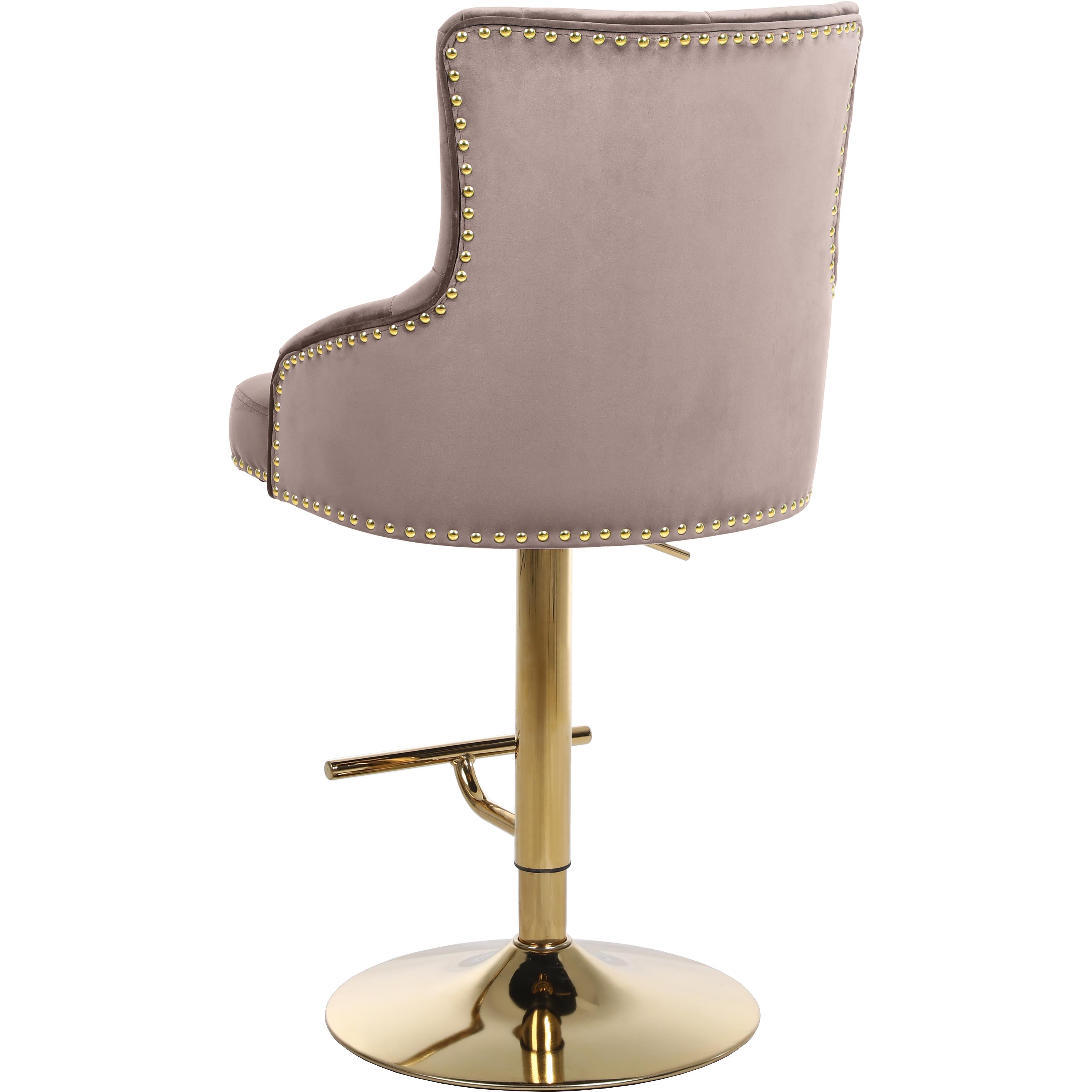 Meridian Claude Pink Velvet Adjustable Stool