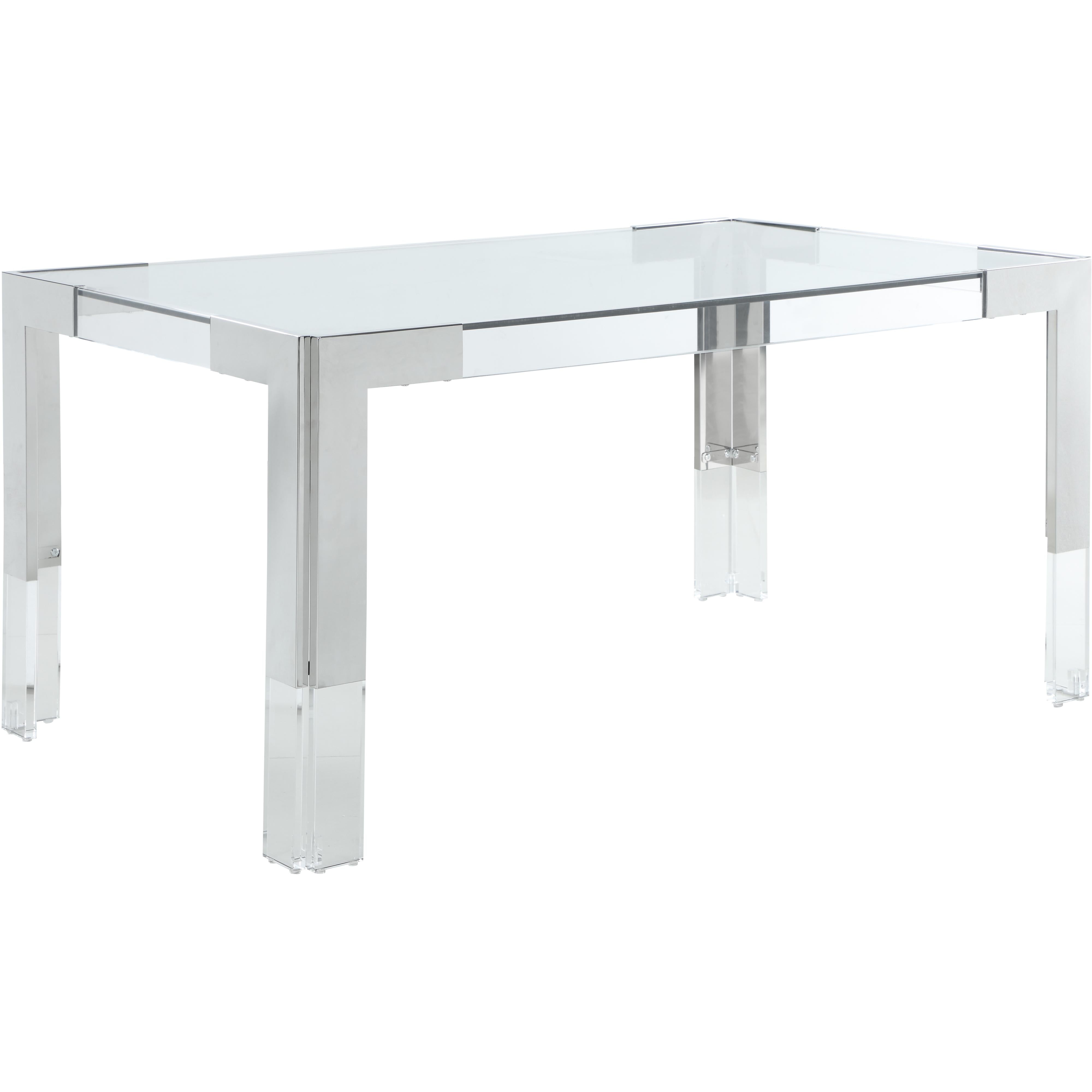 Meridian Casper Rich Chrome Dining Table