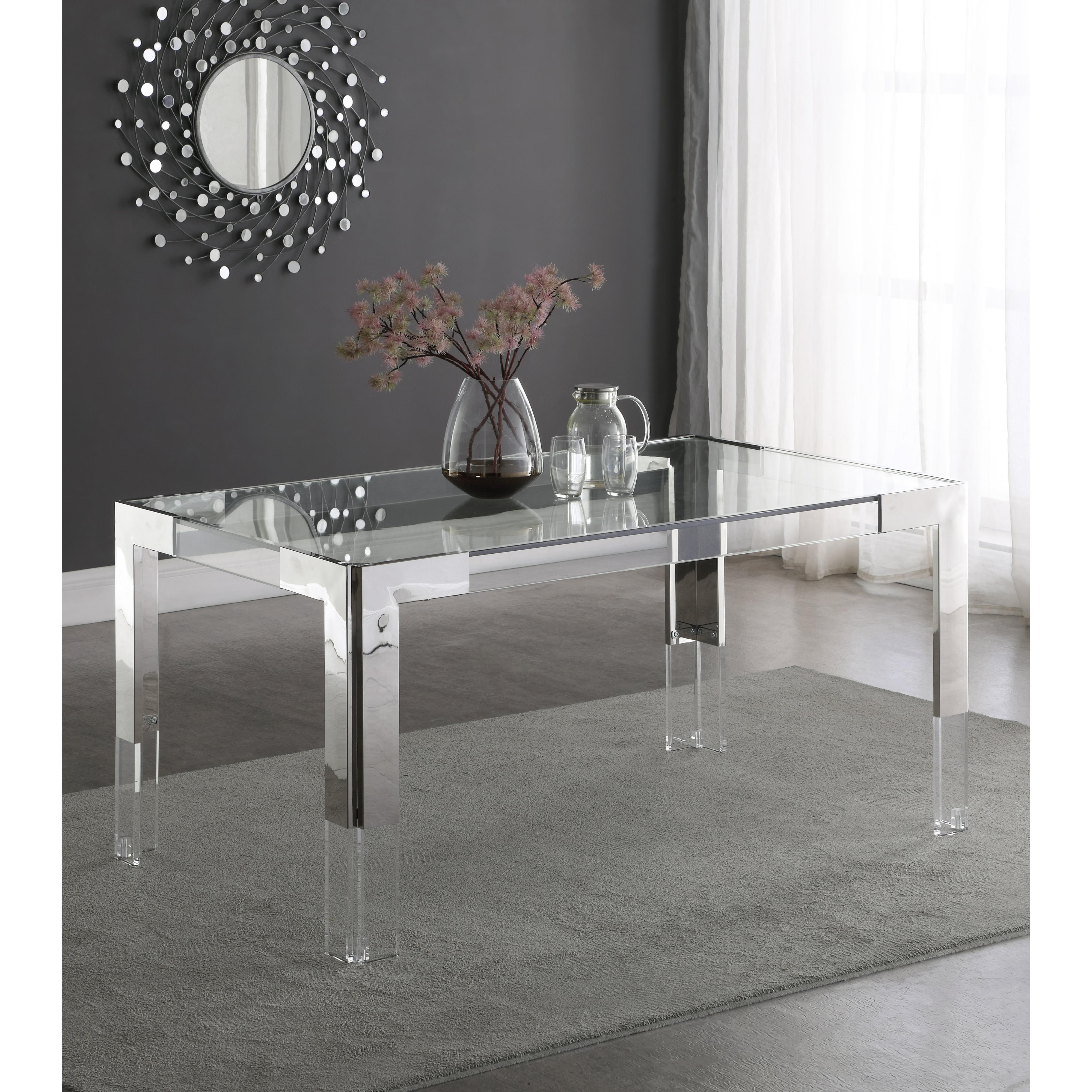 Meridian Casper Rich Chrome Dining Table