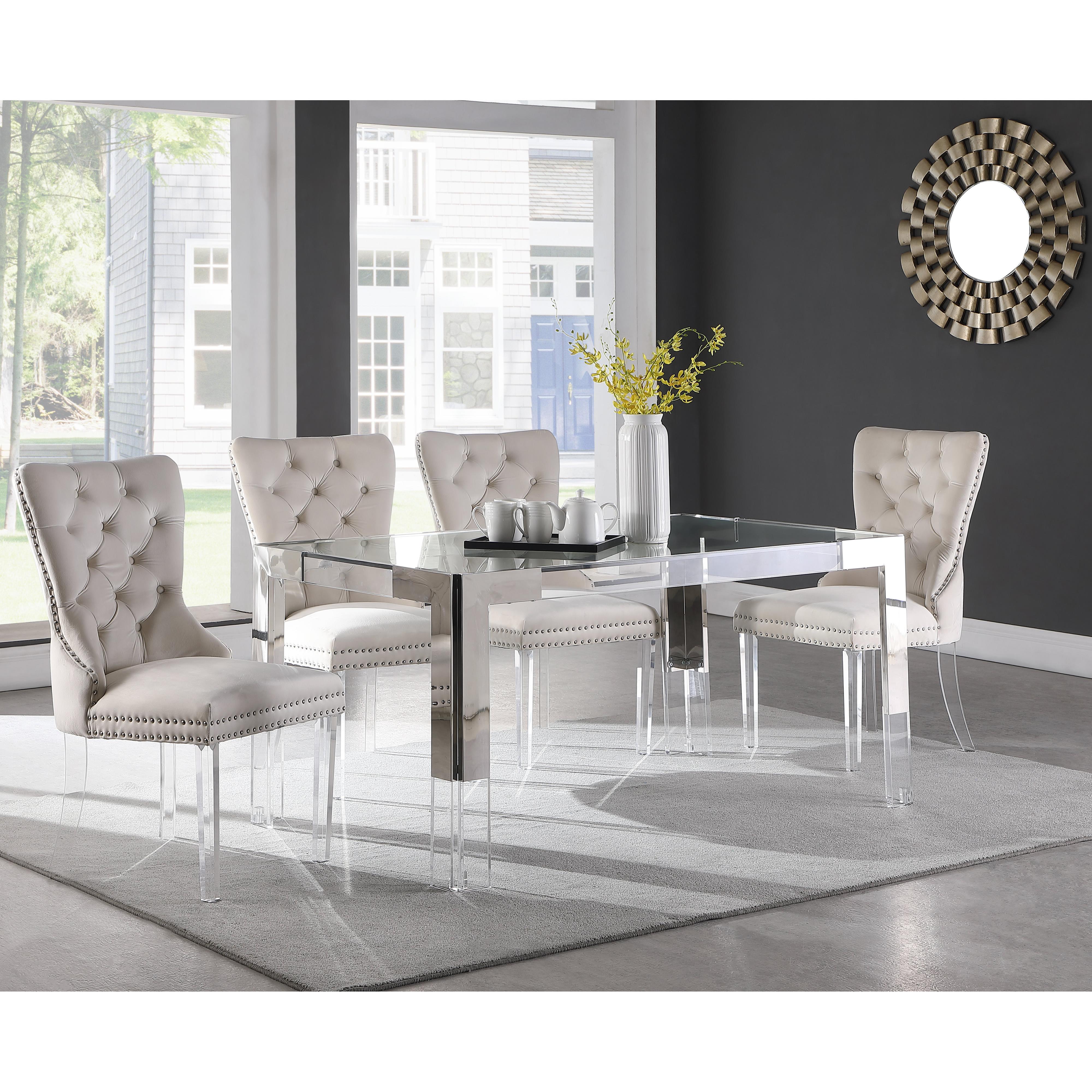 Meridian Casper Rich Chrome Dining Table