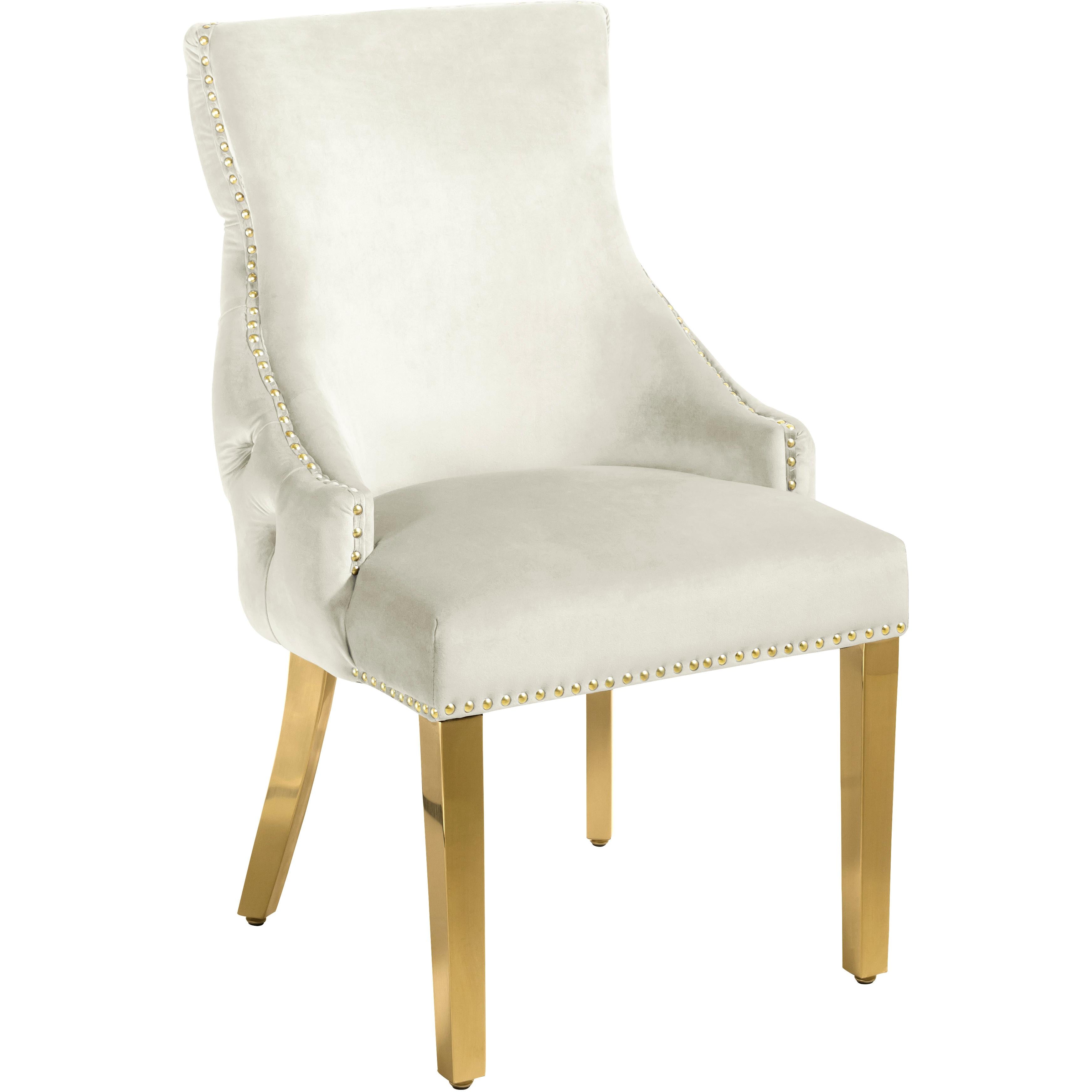 Meridian Tuft Cream Velvet Dining Chair