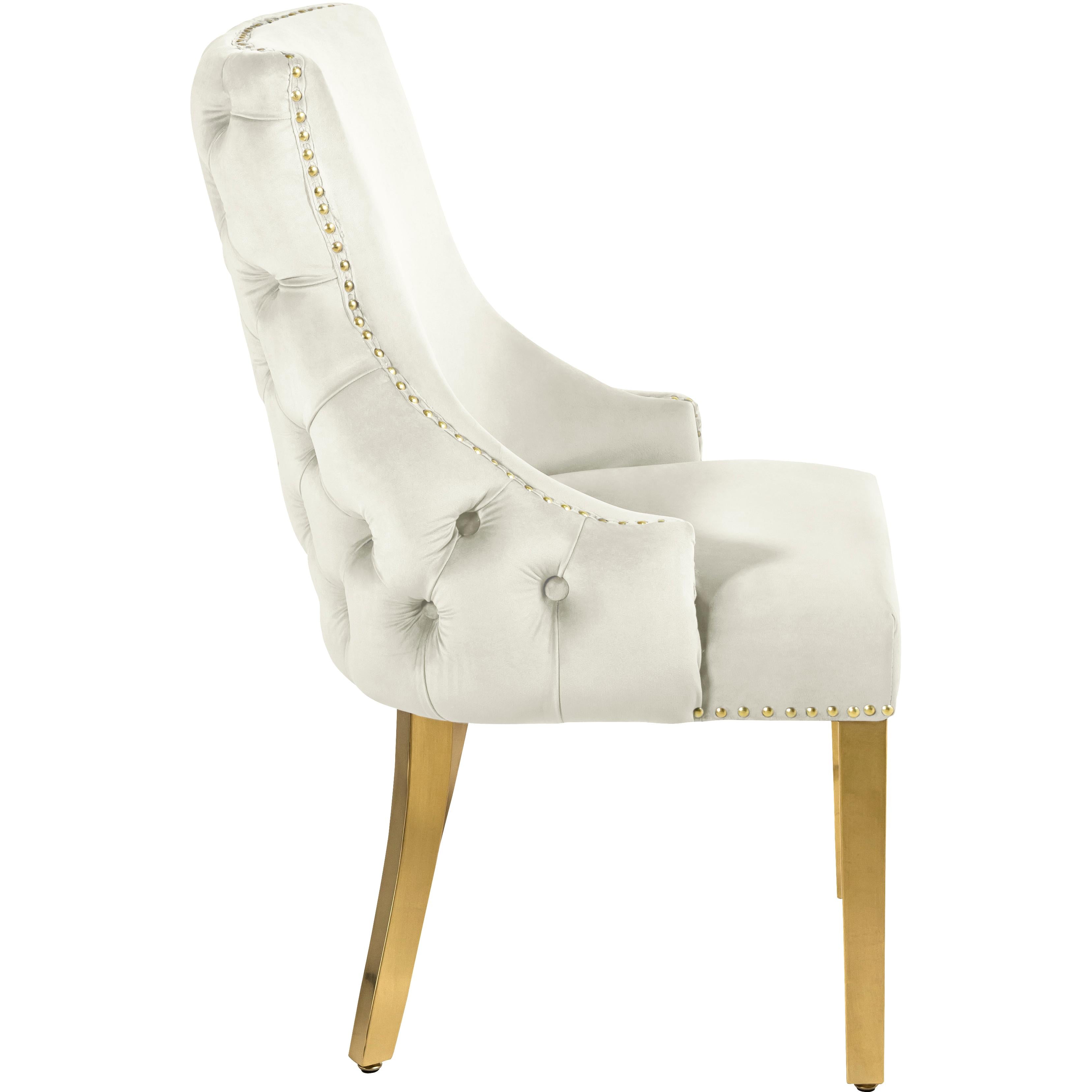 Meridian Tuft Cream Velvet Dining Chair