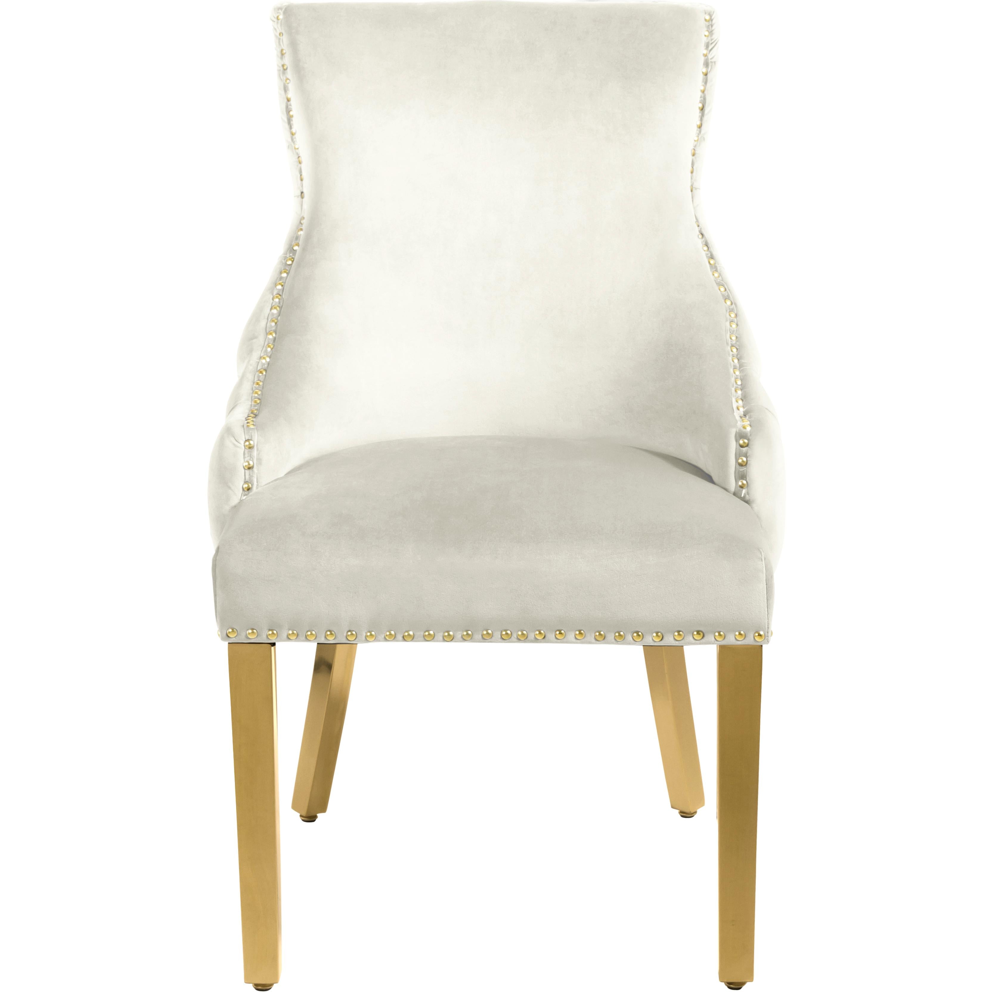 Meridian Tuft Cream Velvet Dining Chair