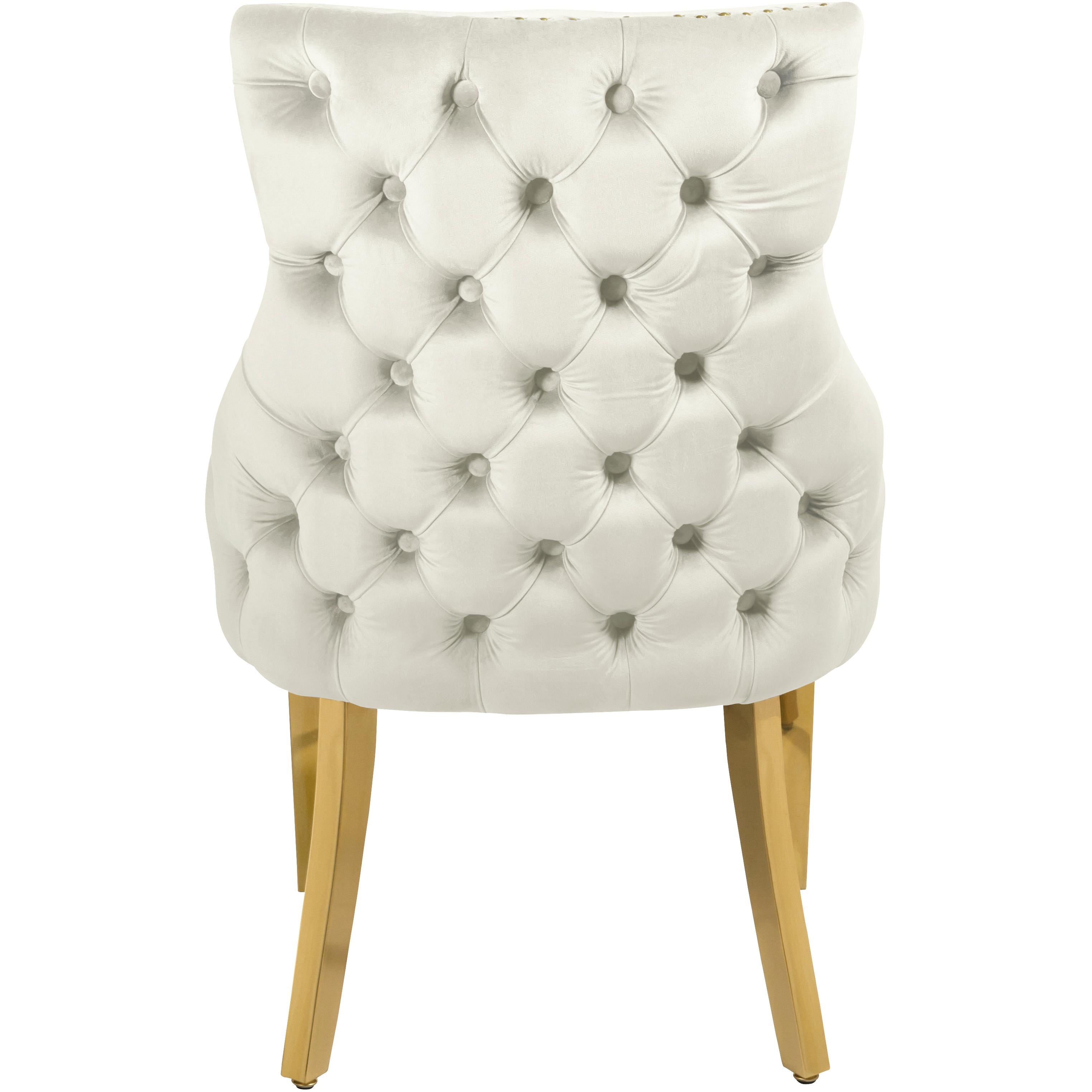 Meridian Tuft Cream Velvet Dining Chair