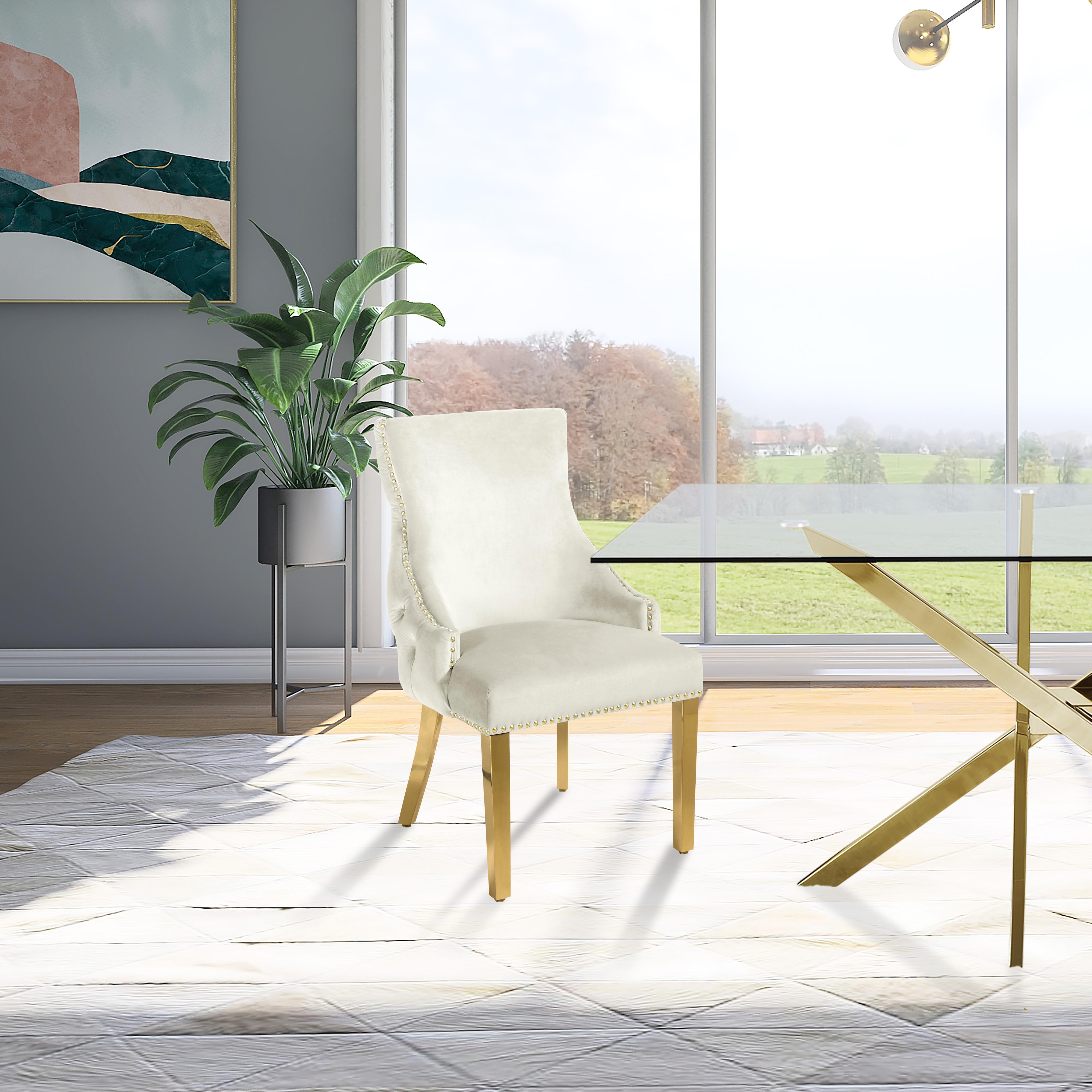 Meridian Tuft Cream Velvet Dining Chair